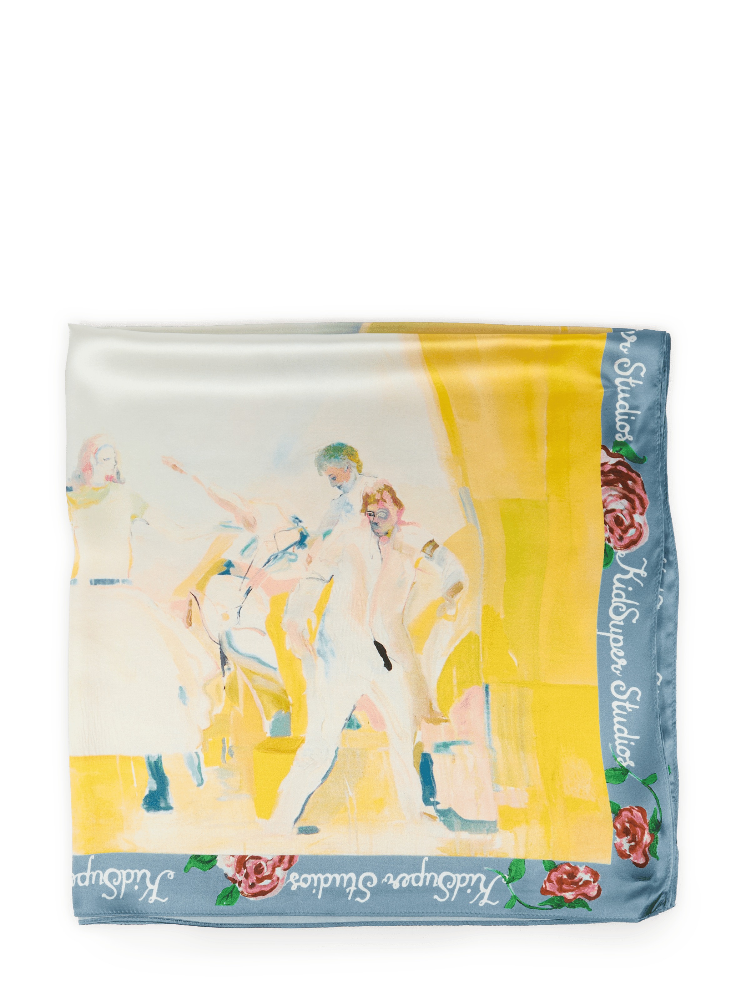 Printed silk floaty scarf KIDSUPER Yellow