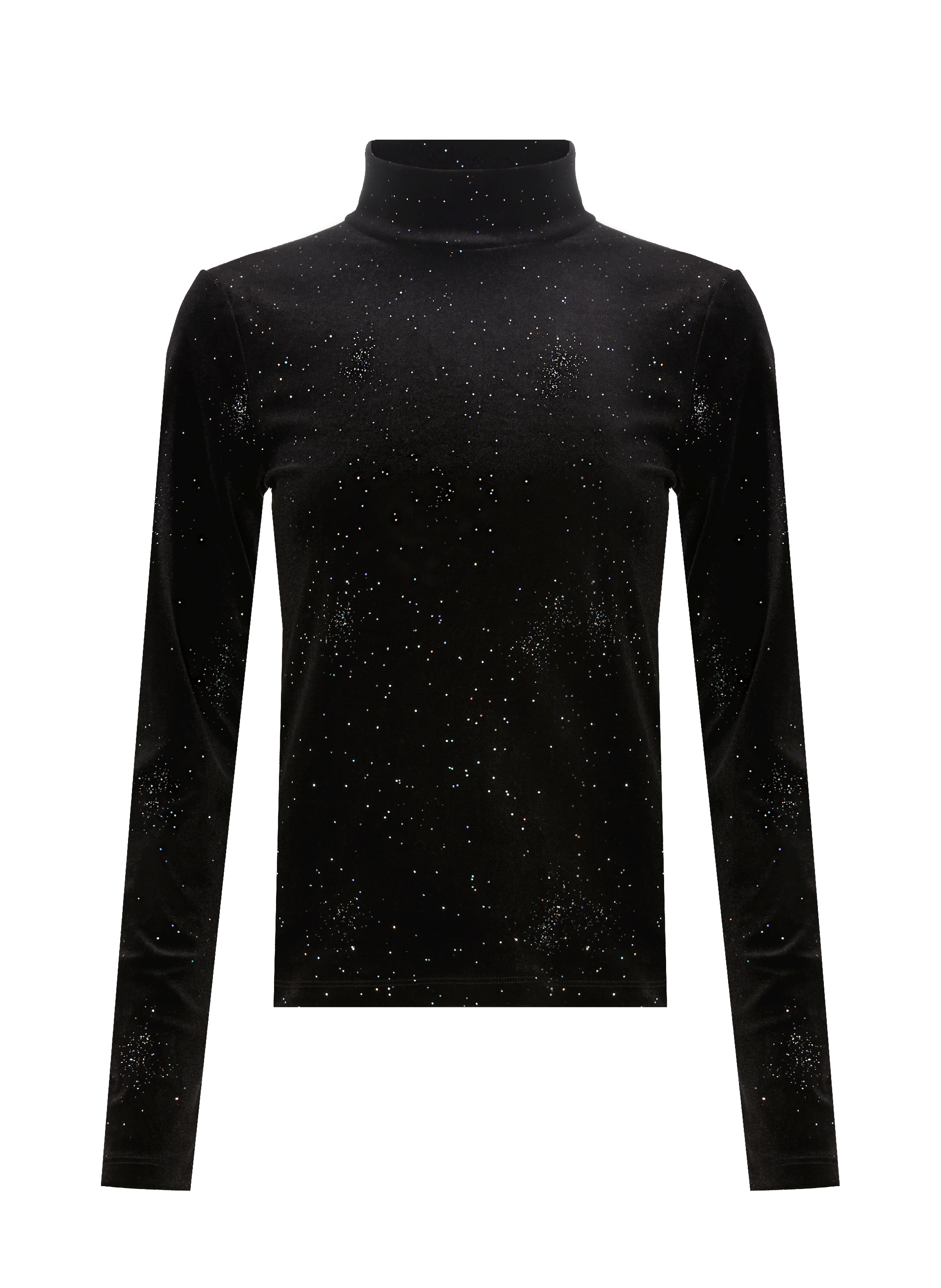 Top à manches longues en velours  SAISON 1865 Noir