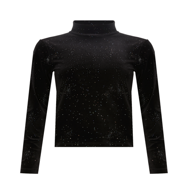 Saison 1865 Long-sleeved Velvet Top In Black