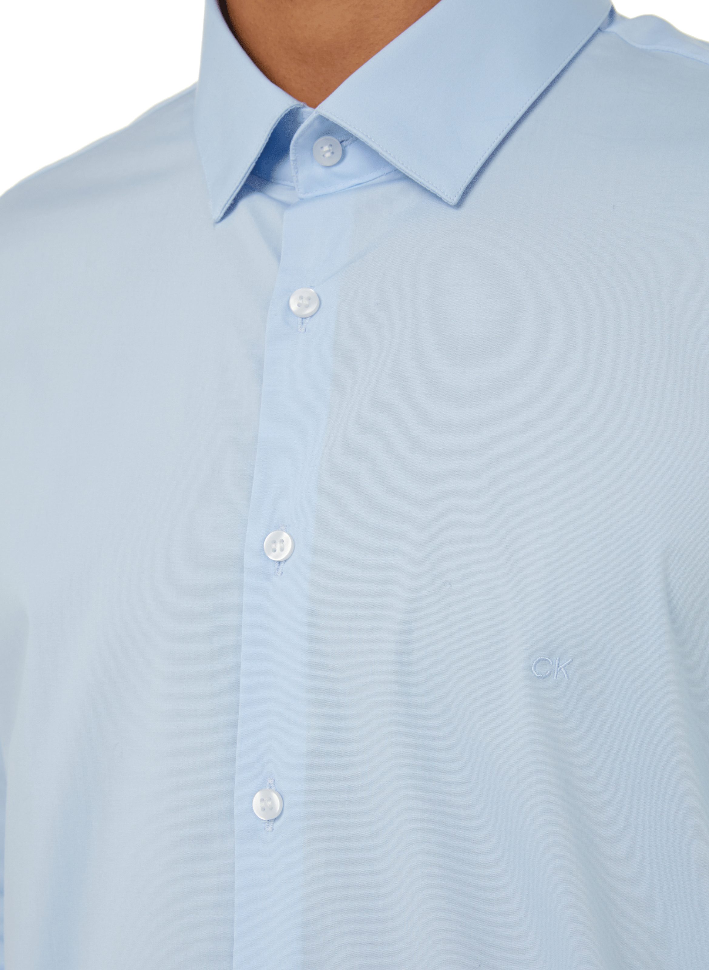 Chemise slim en coton CALVIN KLEIN Bleu