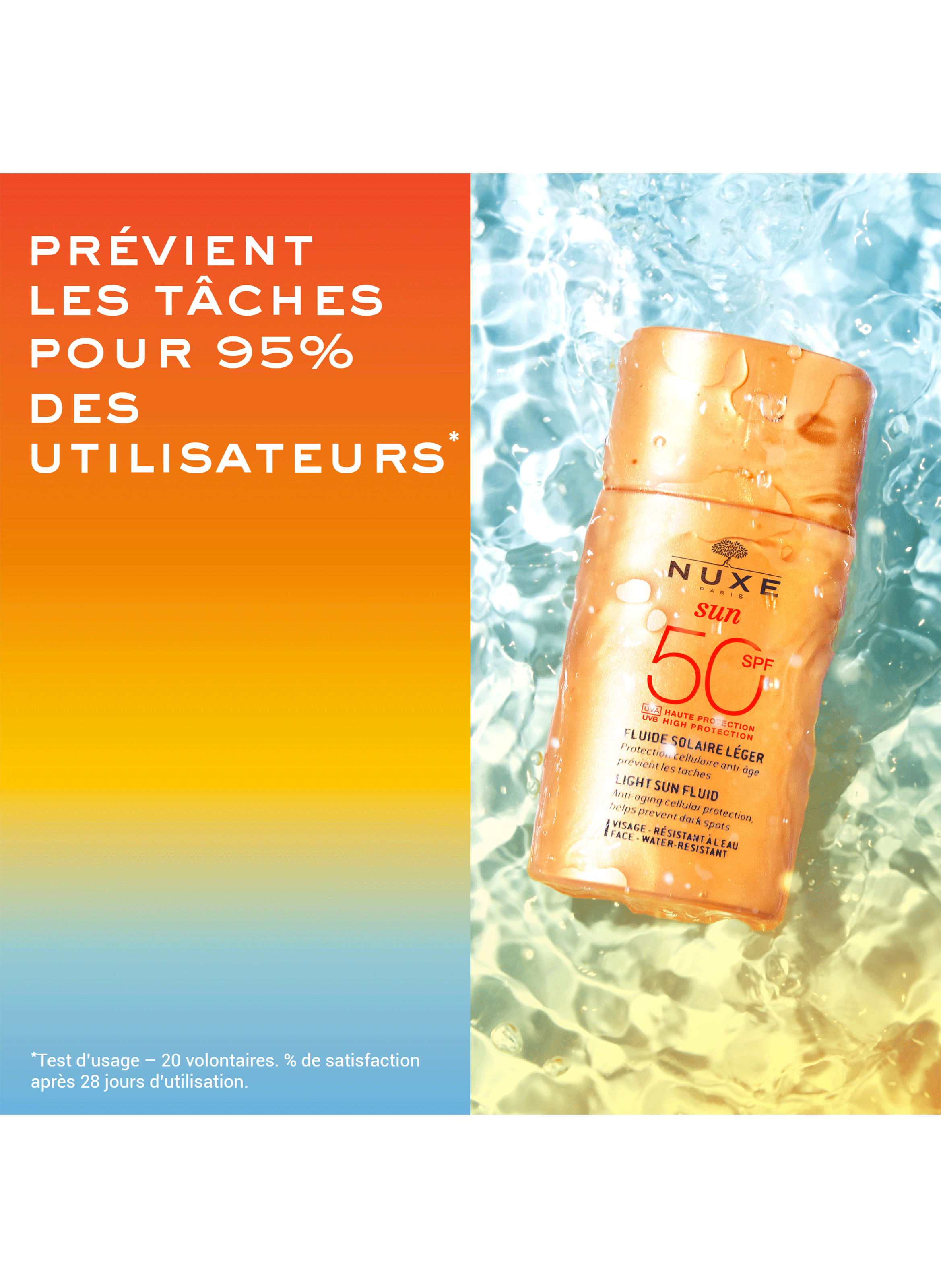 Light Sun Fluid High Protection SPF 50 for the face NUXE No color