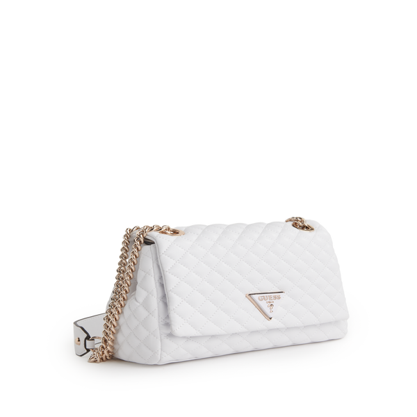 Guess Quilted Shoulder Bag In Neutral