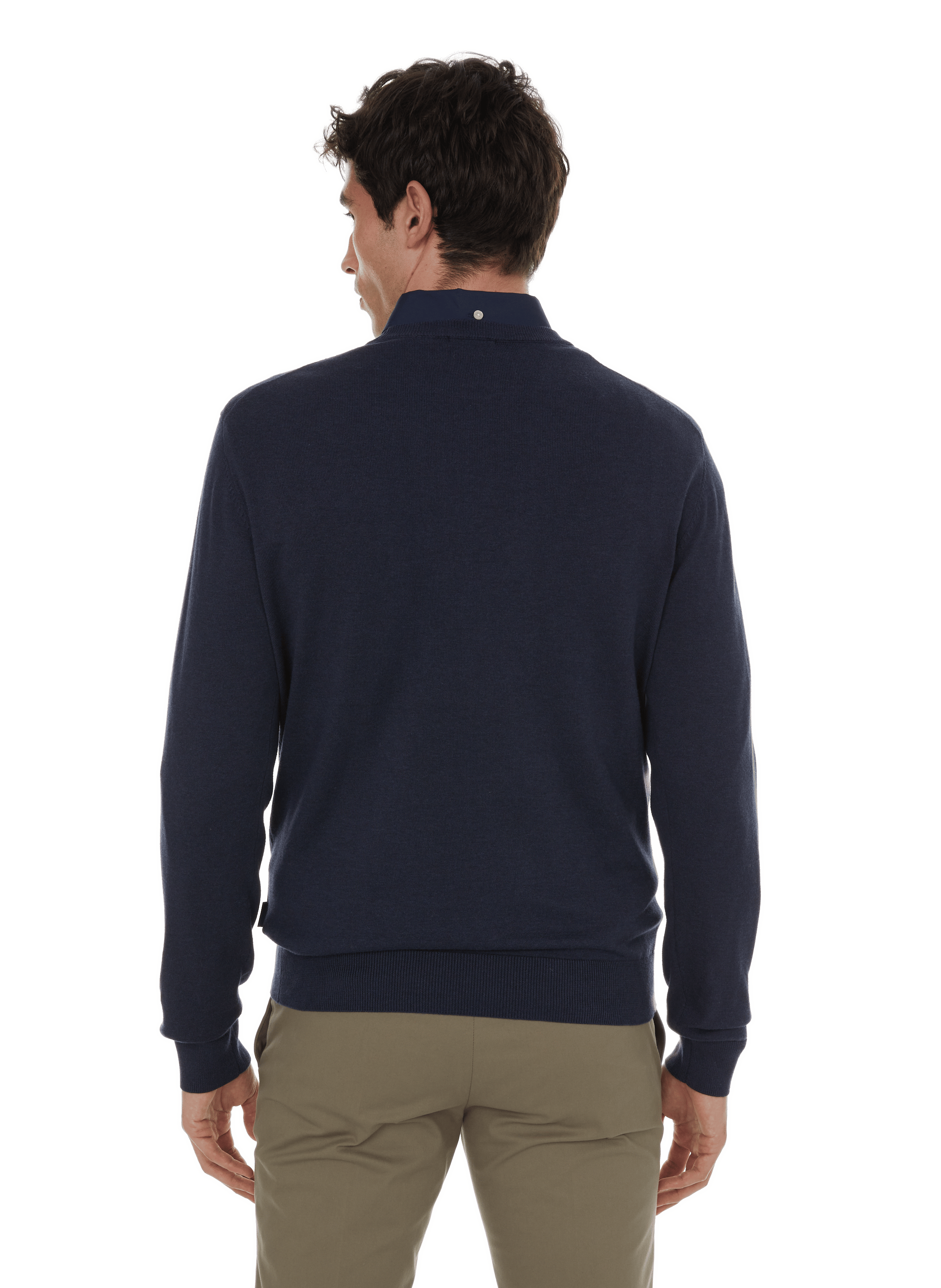 Cotton and linen jumper Blue