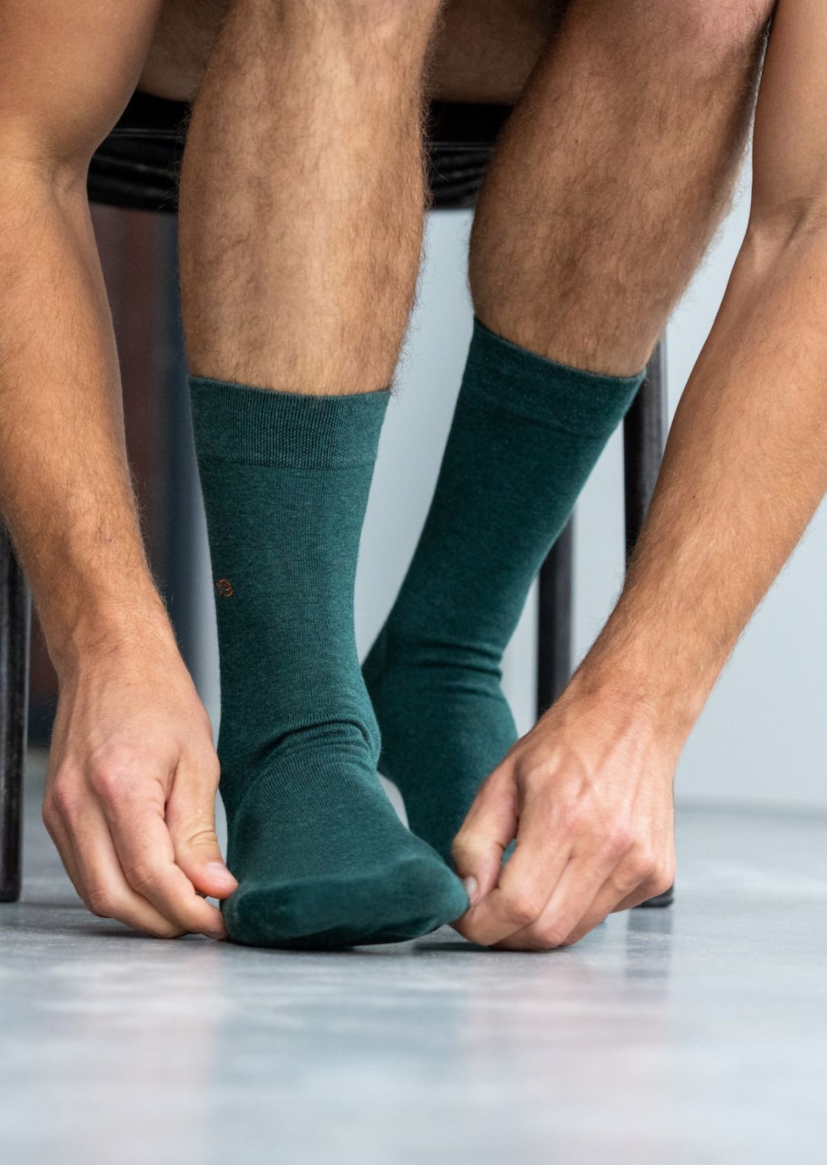 Chaussettes en coton peigné unies BILLYBELT Vert