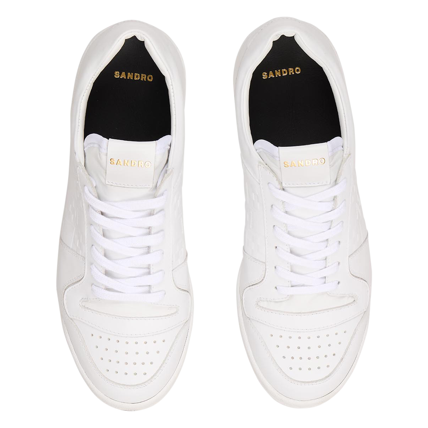 Baskets basses en cuir SANDRO Blanc