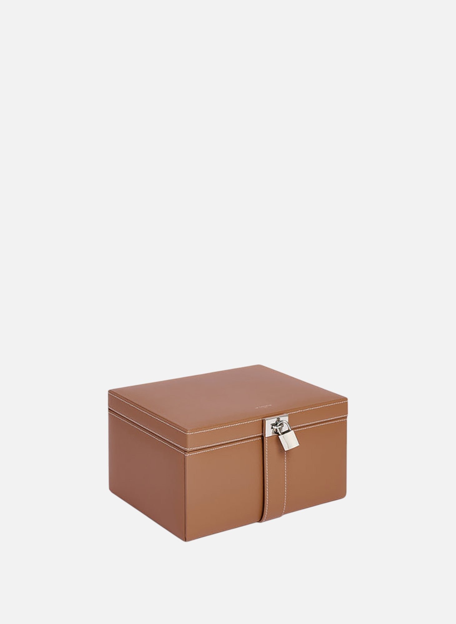 Grande boite à bijoux en cuir LE TANNEUR Marron