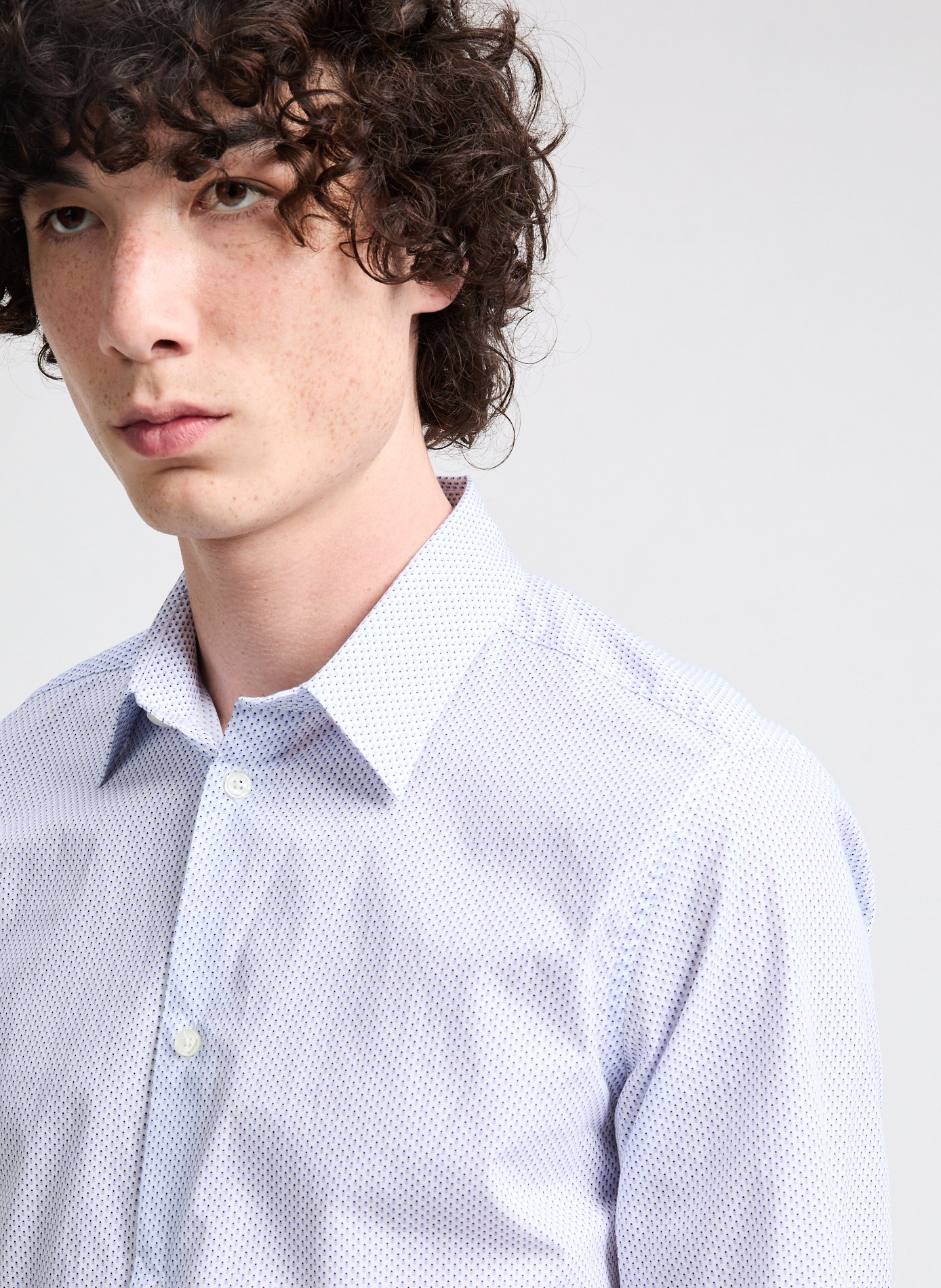 Chemise à motif en coton  AU PRINTEMPS PARIS Bleu