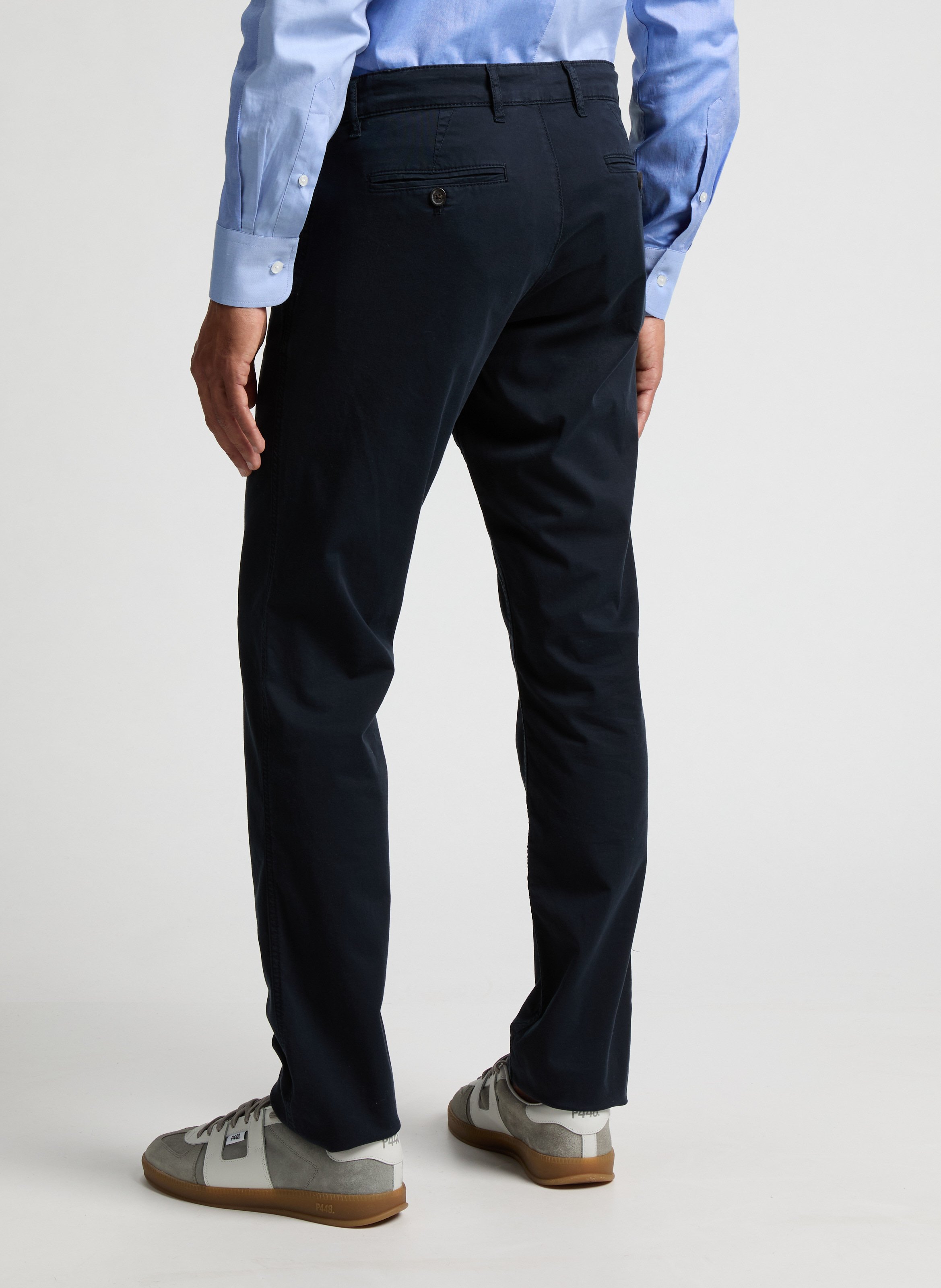 Plain cotton trousers EDEN PARK Blue