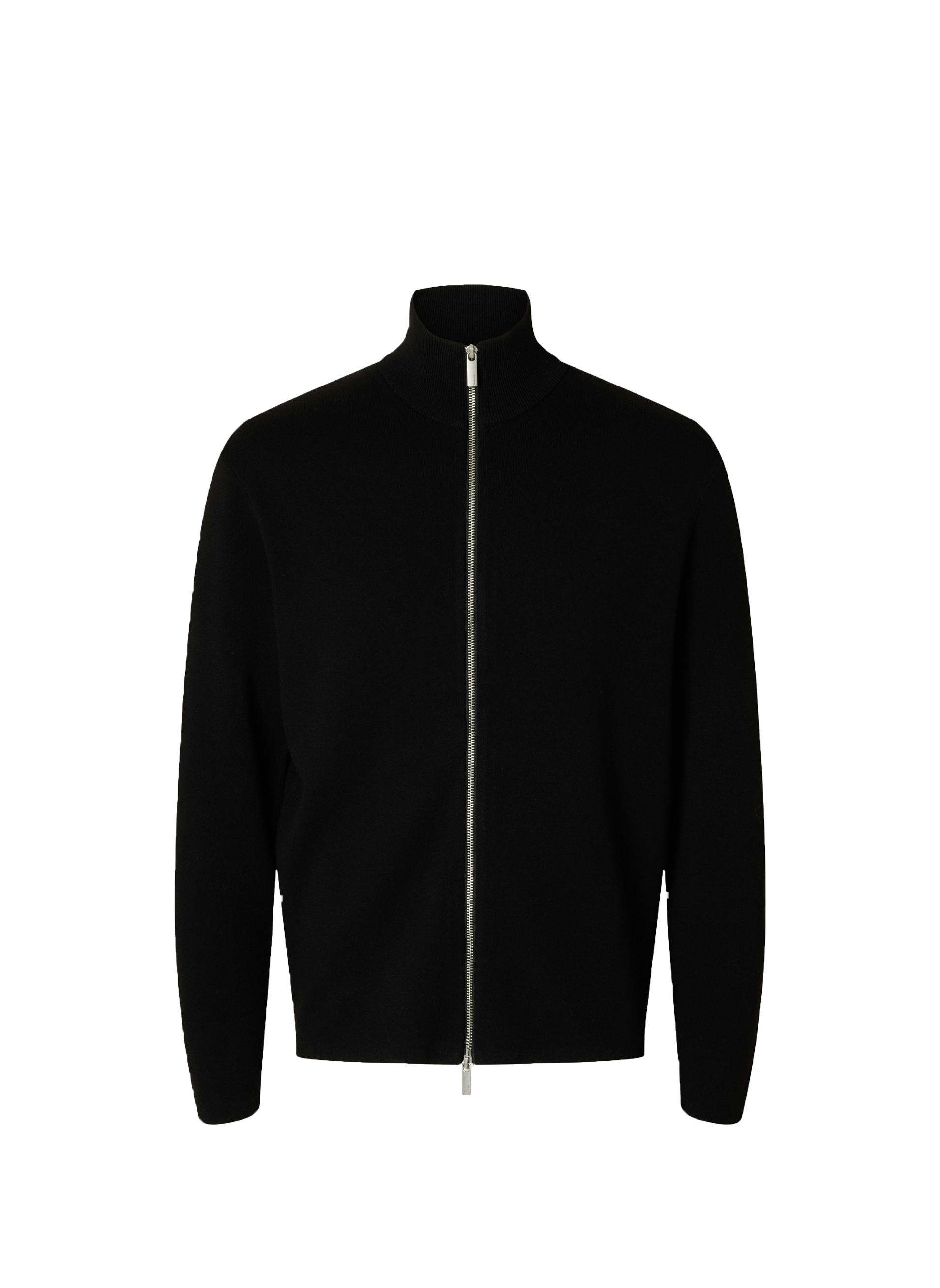 SELECTED Zip-up cardigan Black