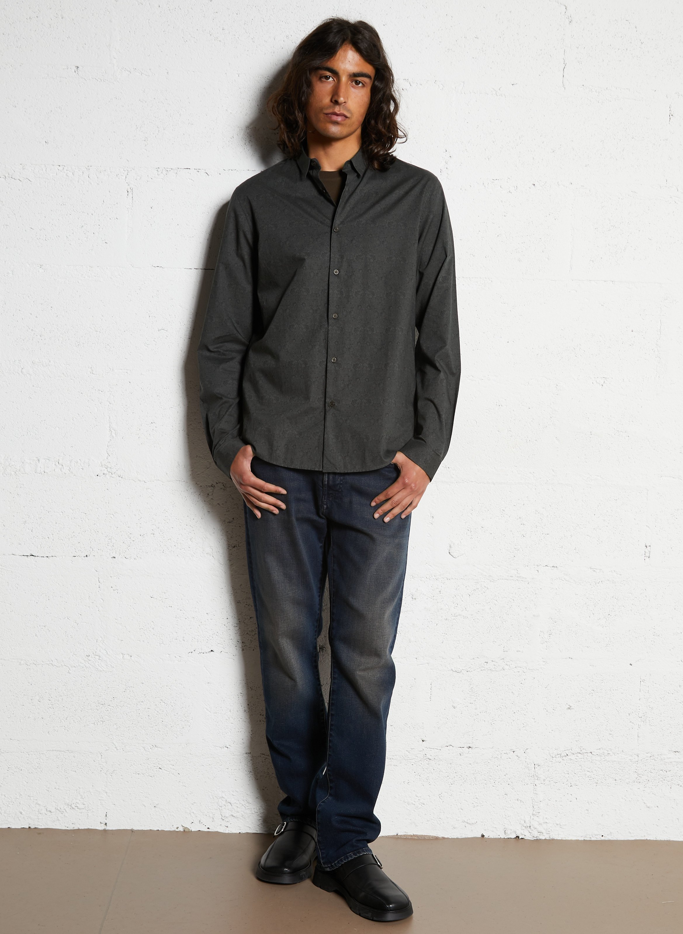 Chemise regular en coton IKKS Kaki