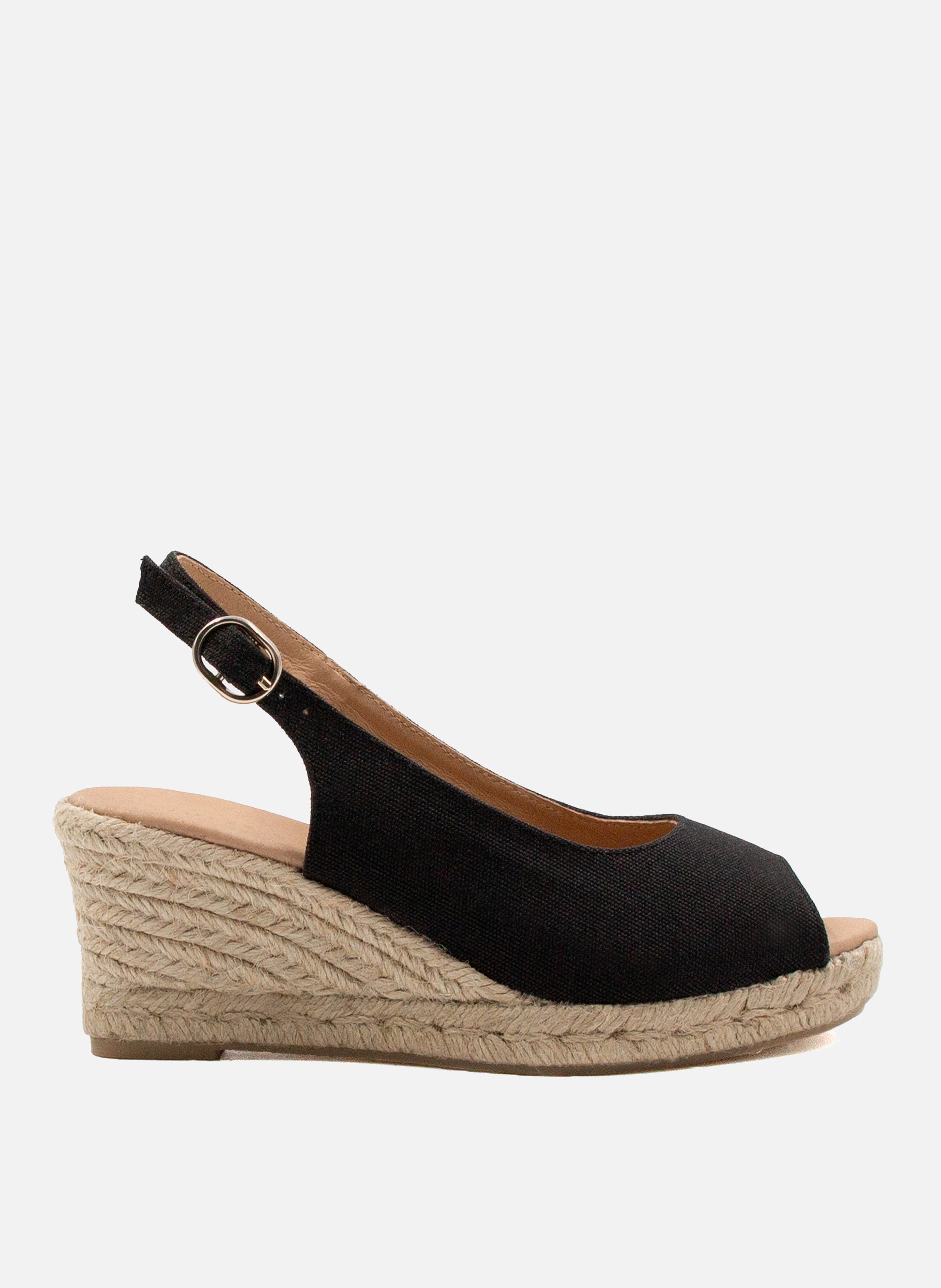 Espadrilles slingback toile recyclée JULES & JENN Noir