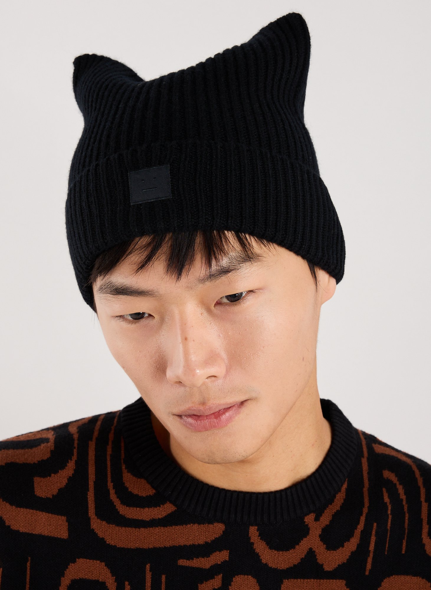 Bonnet en laine ACNE STUDIOS Noir