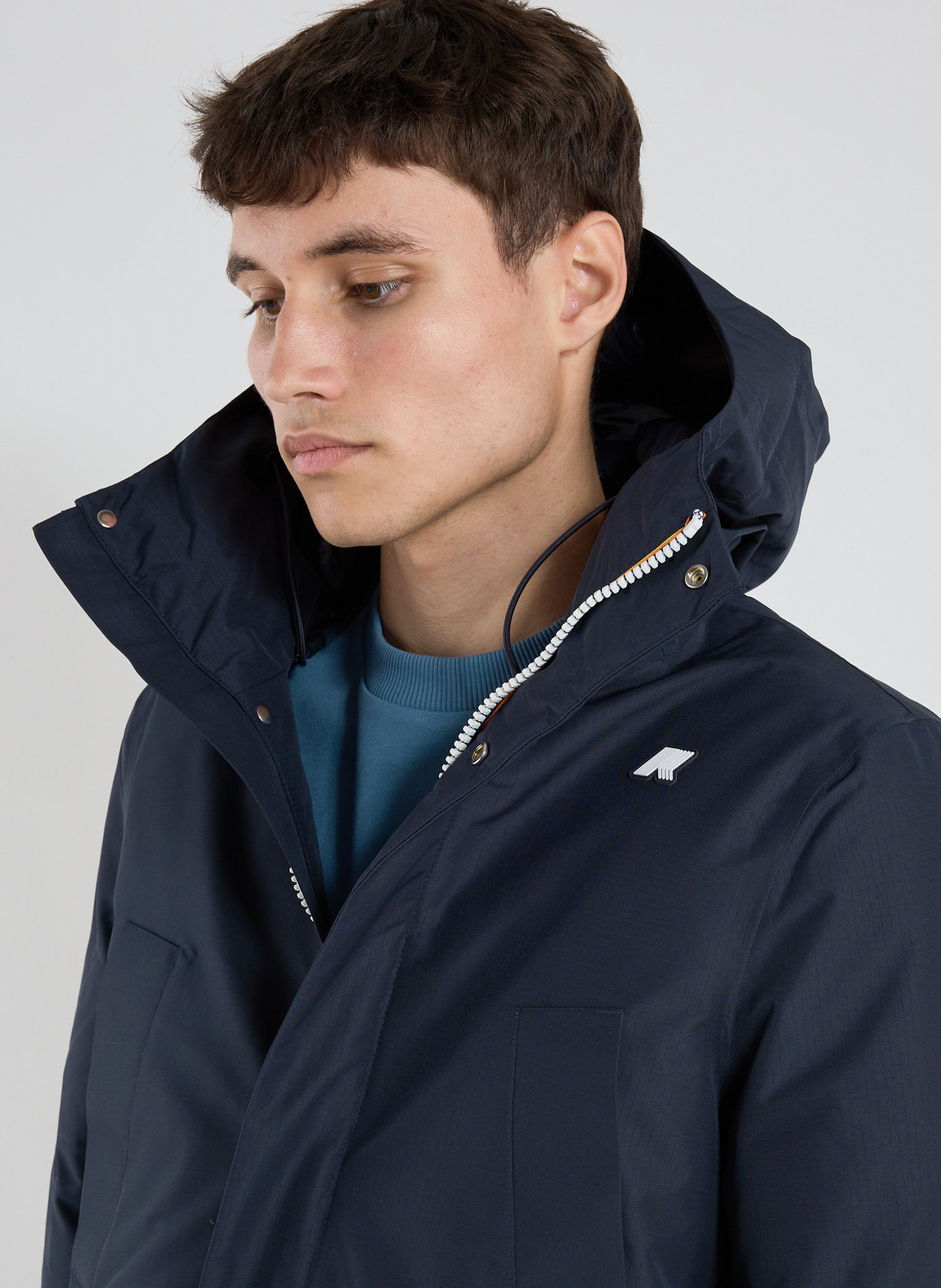 Nylon Givenchy-banded Parka K-WAY Blue
