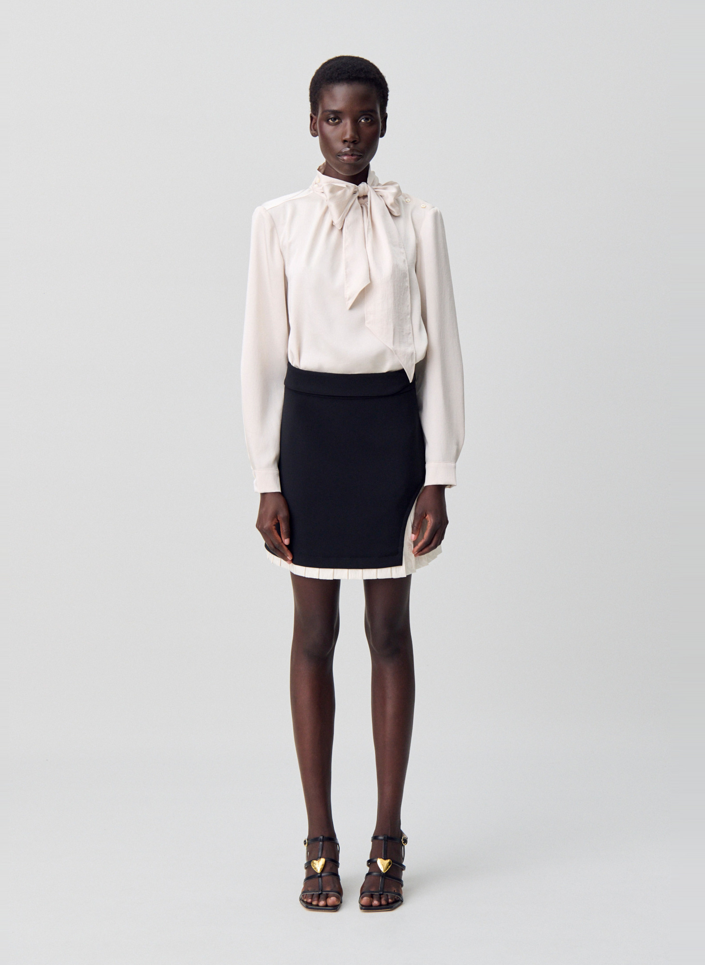 Blouse ample col lavallière bemybabybis CLAUDIE PIERLOT Beige