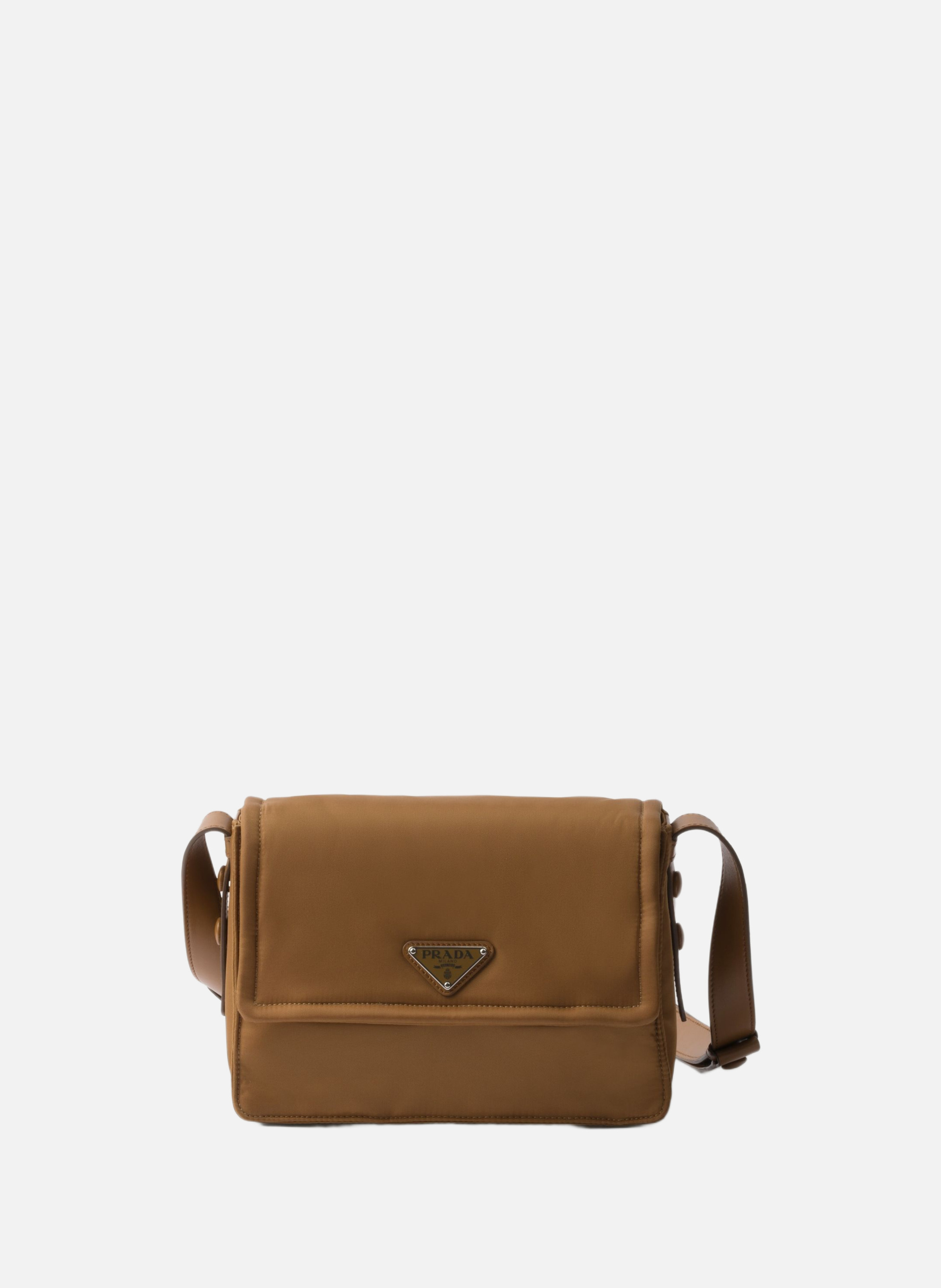 Petit sac porté épaule prada traveller en re-nylon PRADA Marron