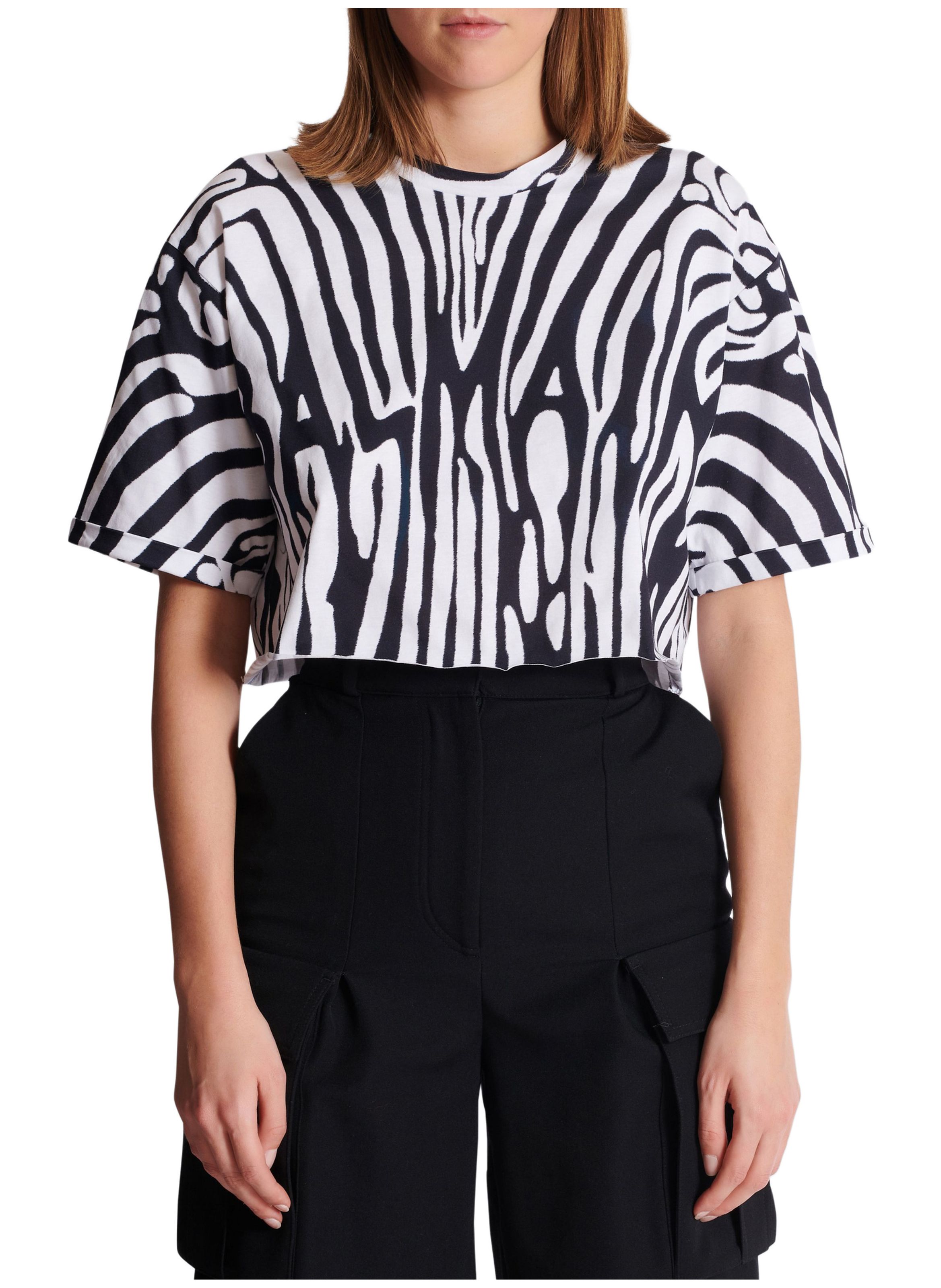T-shirt balmain zébrée BALMAIN Blanc