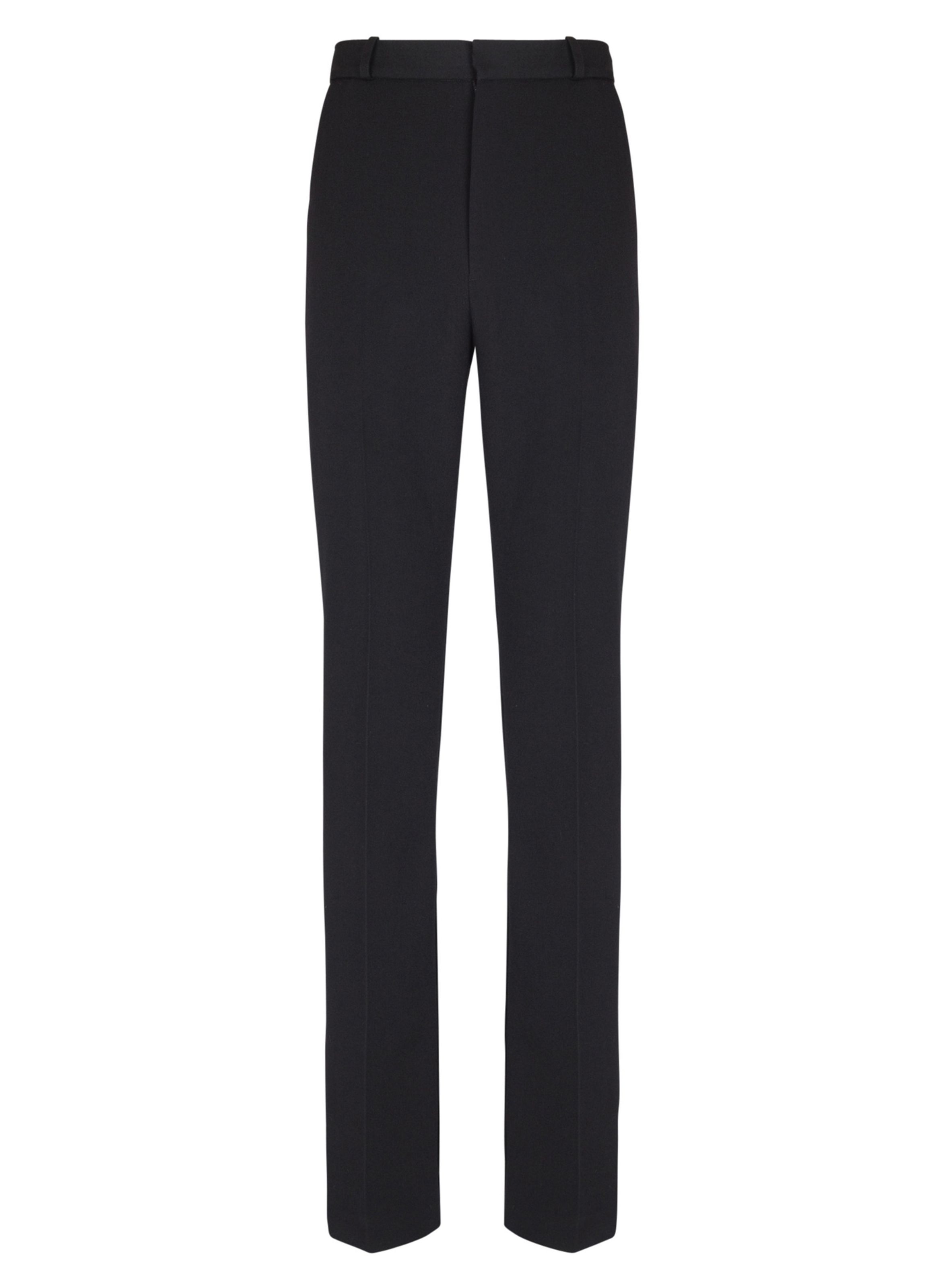 Pantalon à pinces en laine BALMAIN Noir
