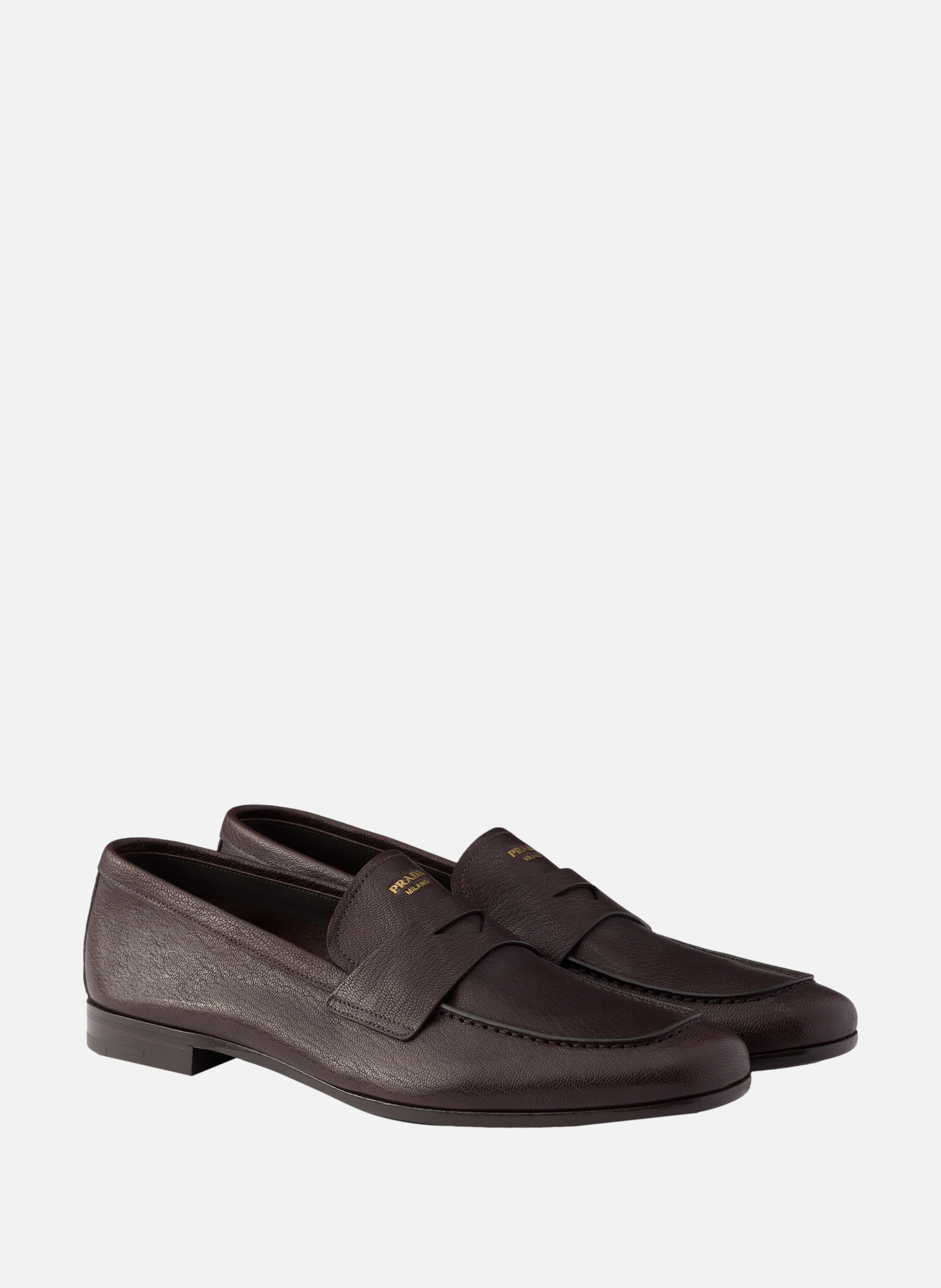 Mocassins en cuir PRADA Marron