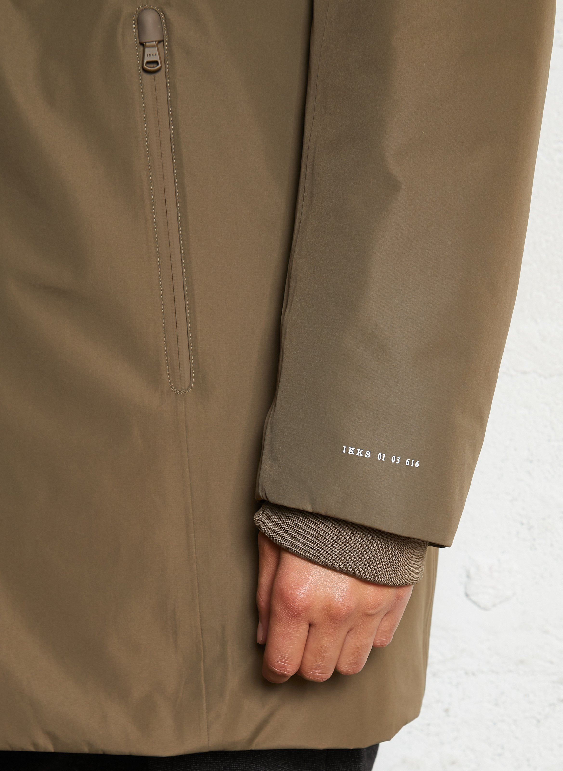 Parka droite unie à capuche IKKS Marron