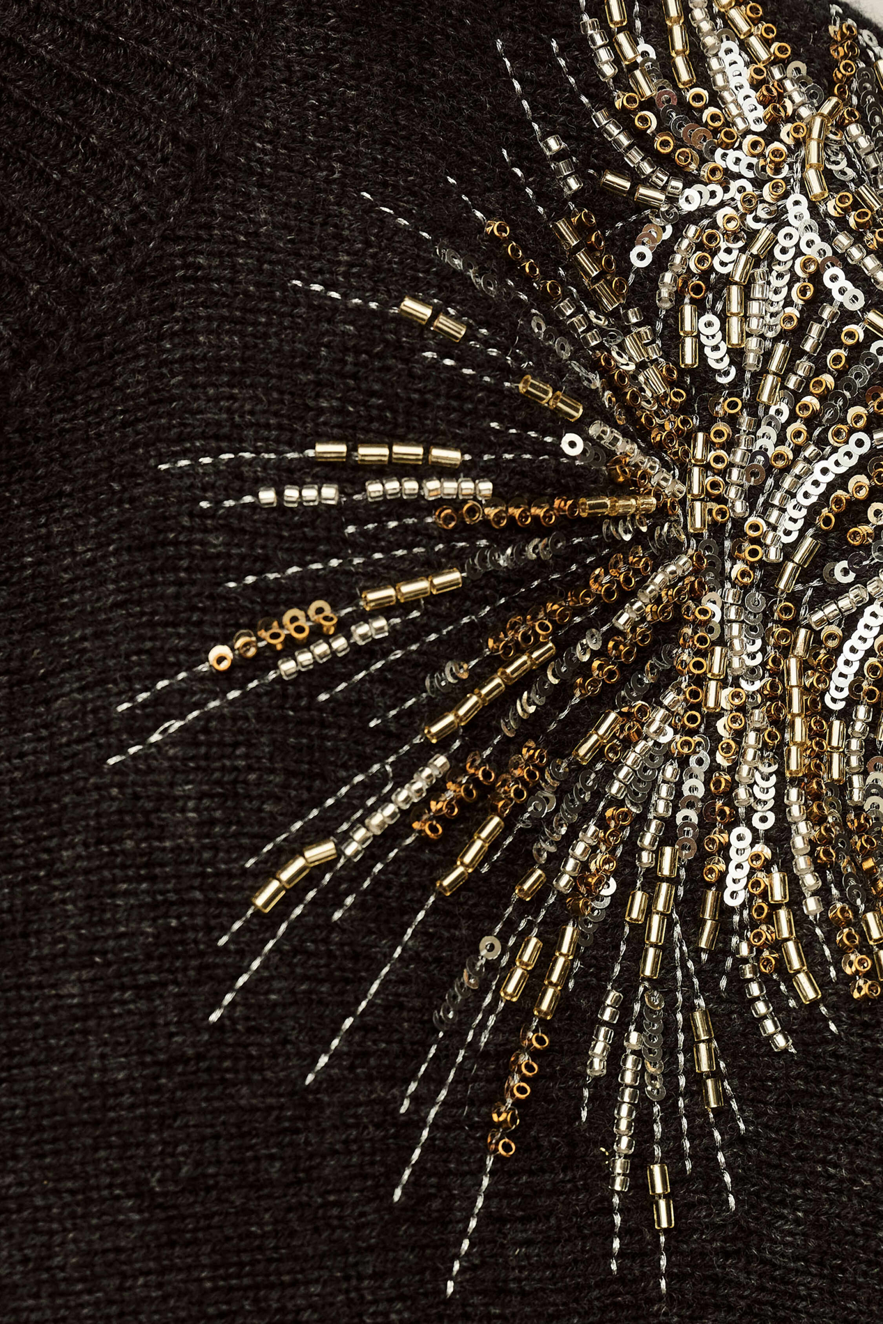 Pull droit à broderies sequins chorse BA&SH Noir