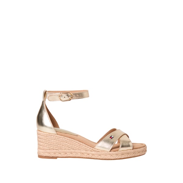 Espadrilles compensées en cuir métallisé Espadrilles compensées en cuir métallisé