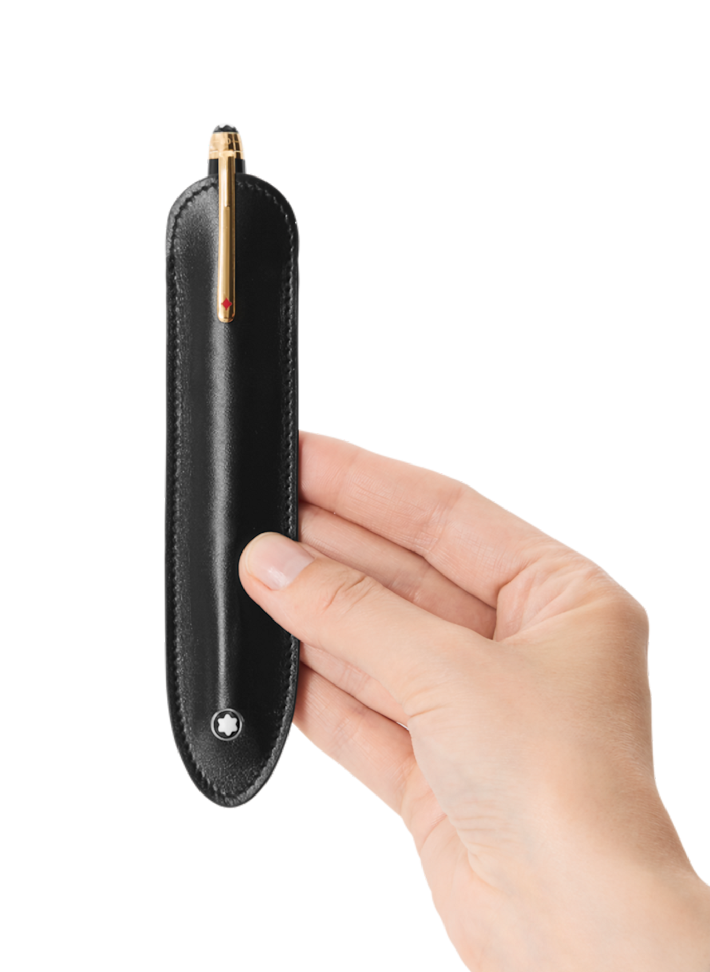 Etui à stylo en cuir zippé MONTBLANC Noir