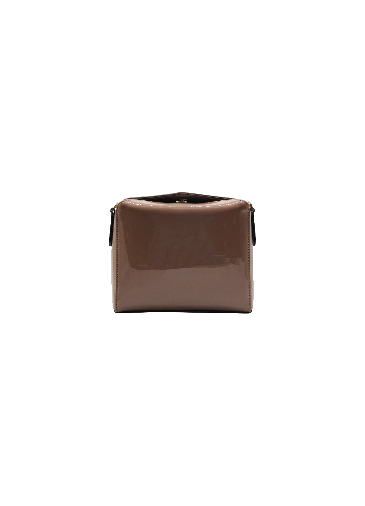 Cassetta vernis | sac porté épaule en cuir de vachette POURCHET Marron