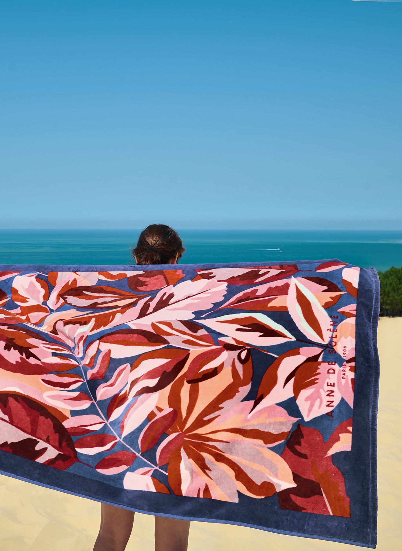 Drap de plage road trip ANNE DE SOLENE Bleu