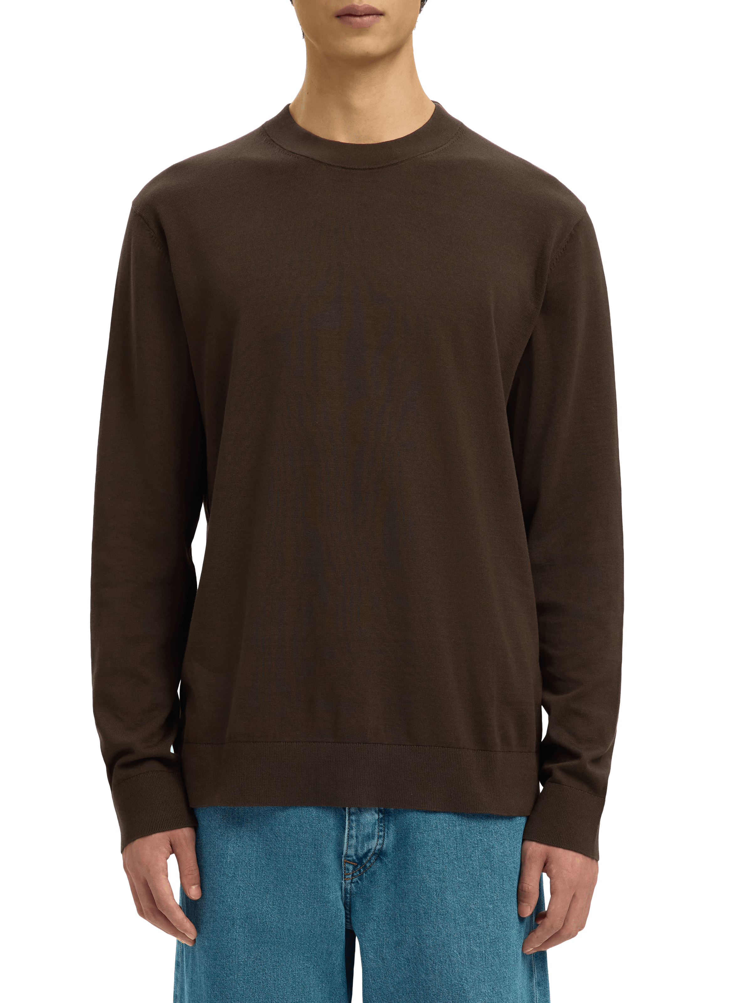 Cotton jumper SELECTED Brown