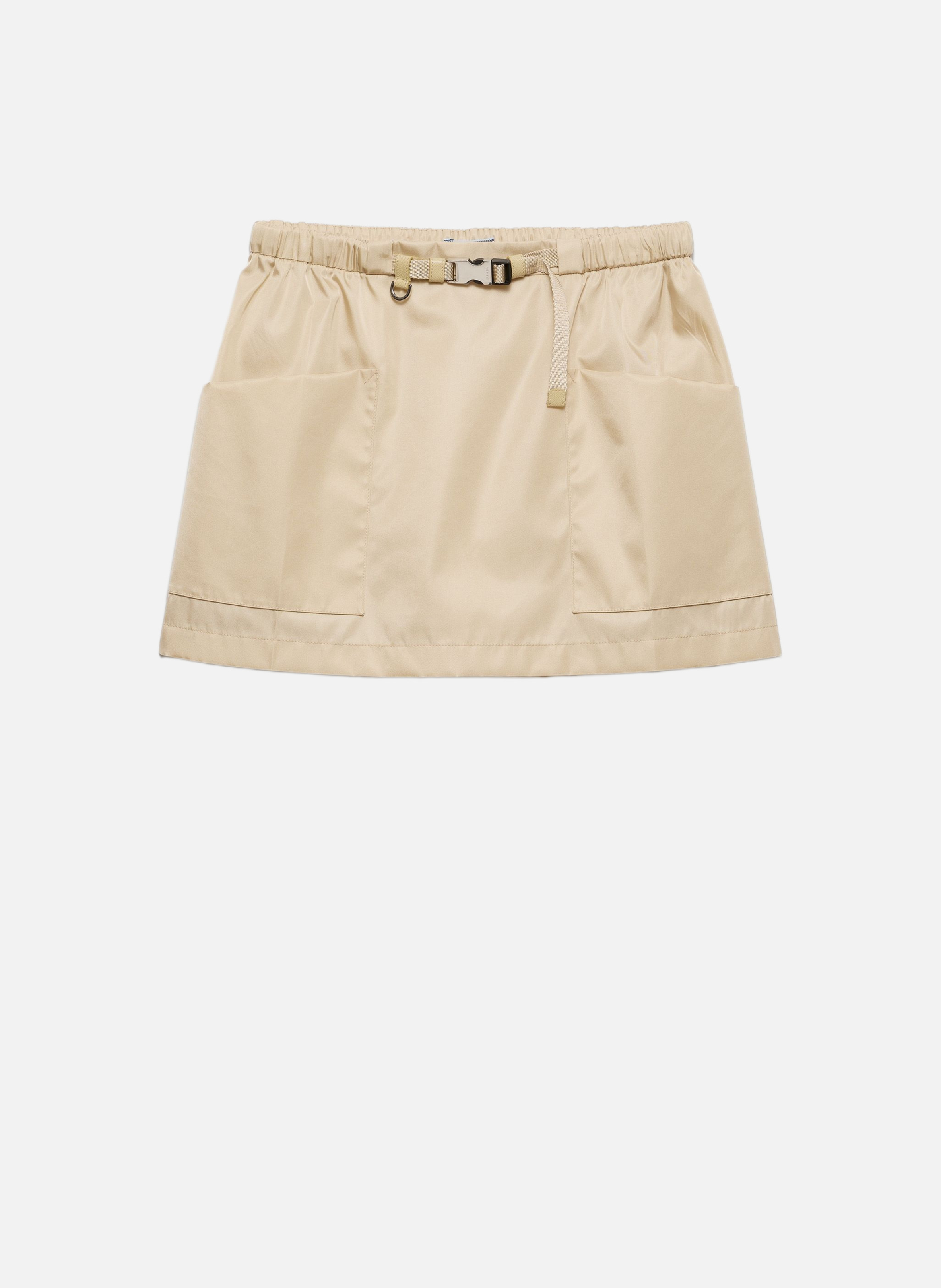 Jupe courte en re-nylon PRADA Beige