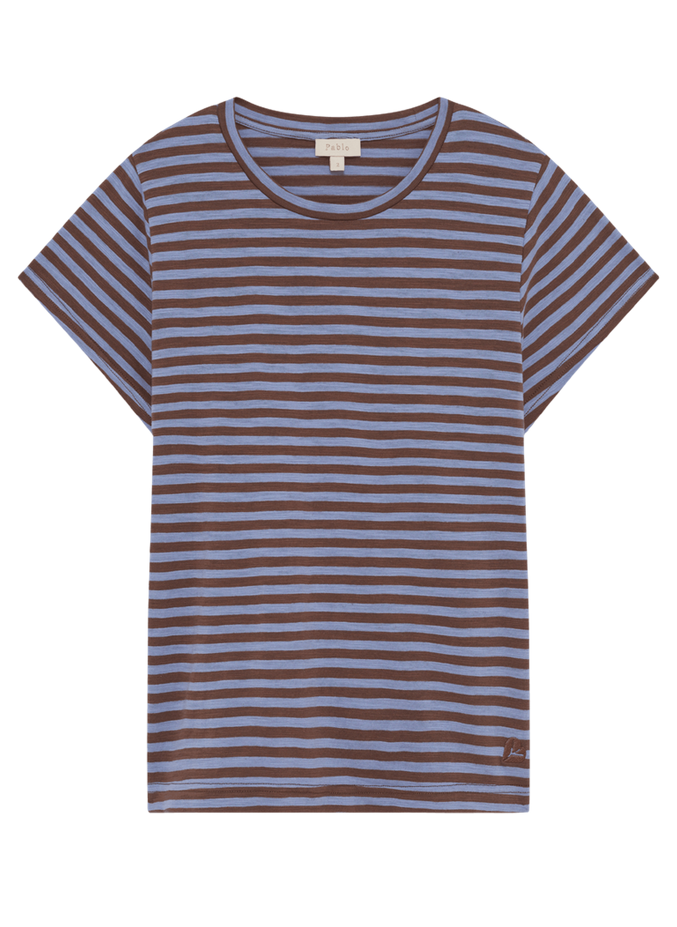 T-shirt rayé en coton - tina PABLO Bleu
