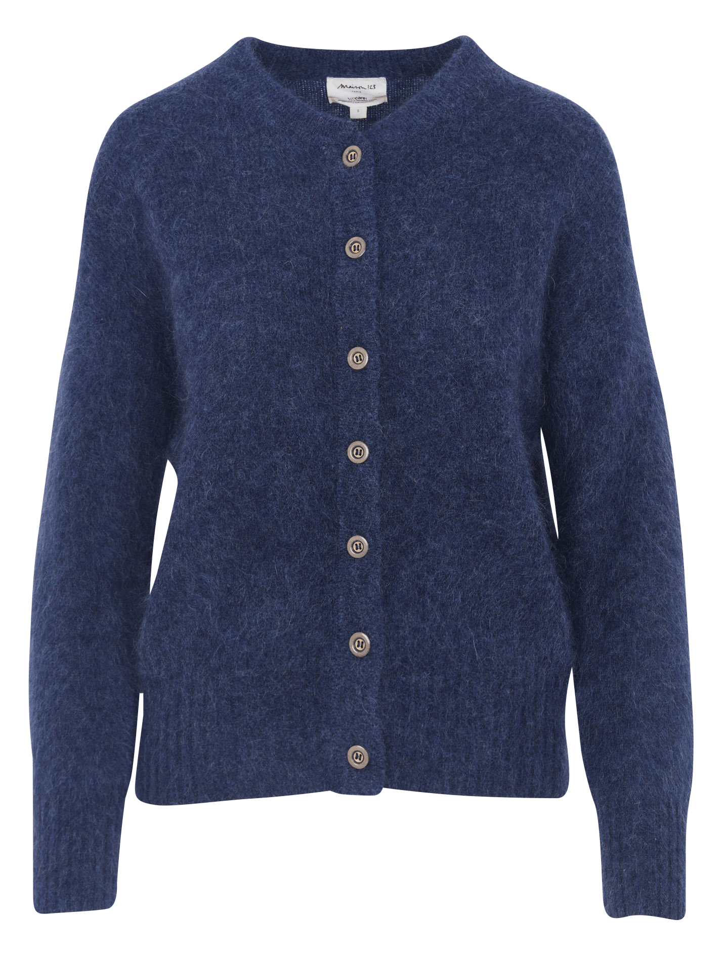 Cardigan col rond en mohair mélangé lou MAISON 123 Bleu
