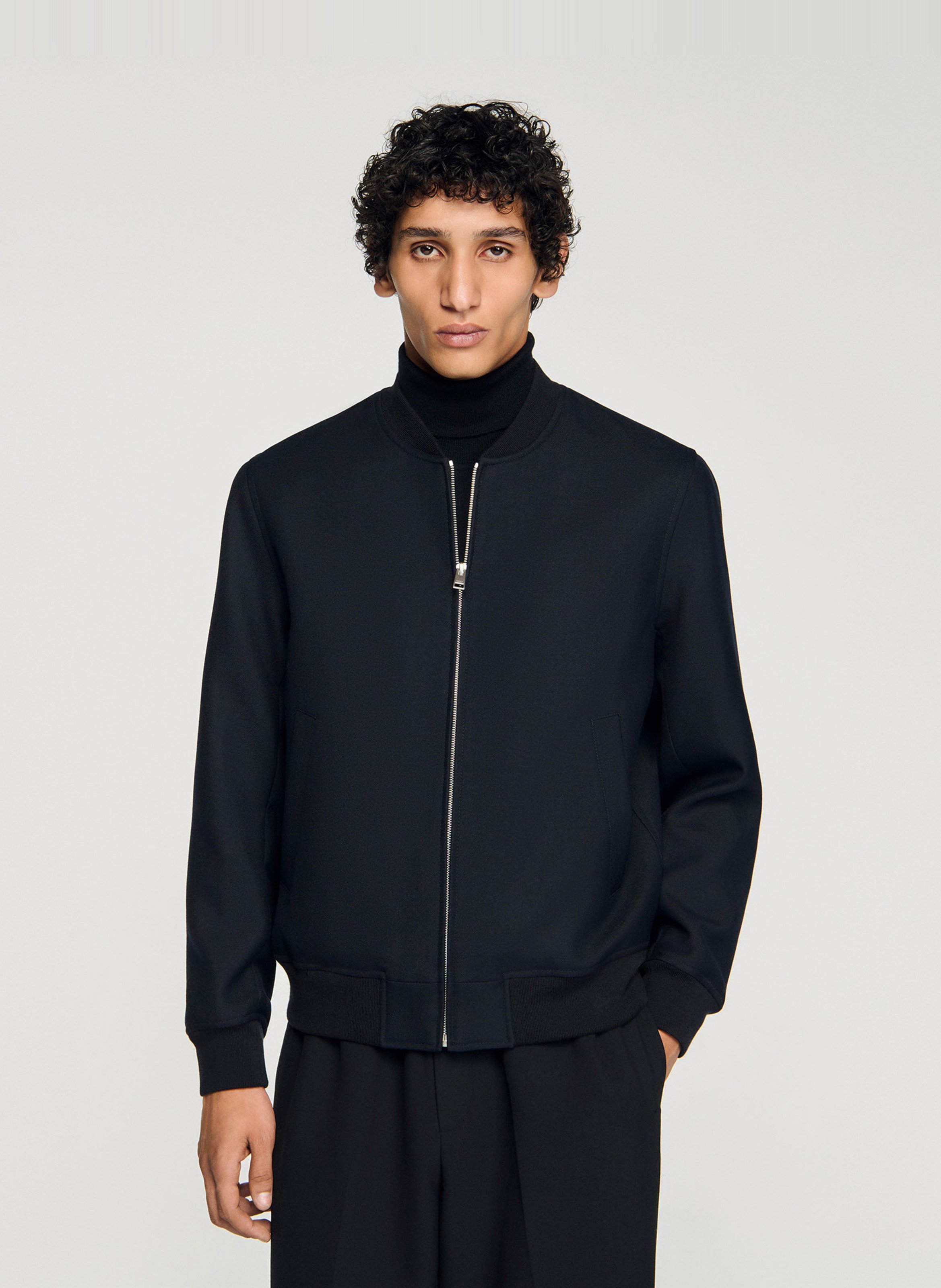 Blouson col teddy SANDRO Bleu