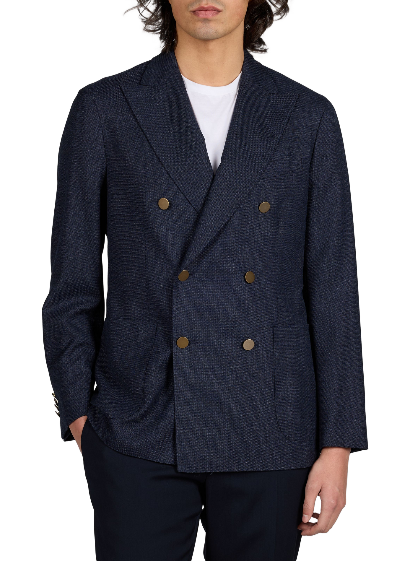 Blazer tweed en laine vierge BOGLIOLI Blue
