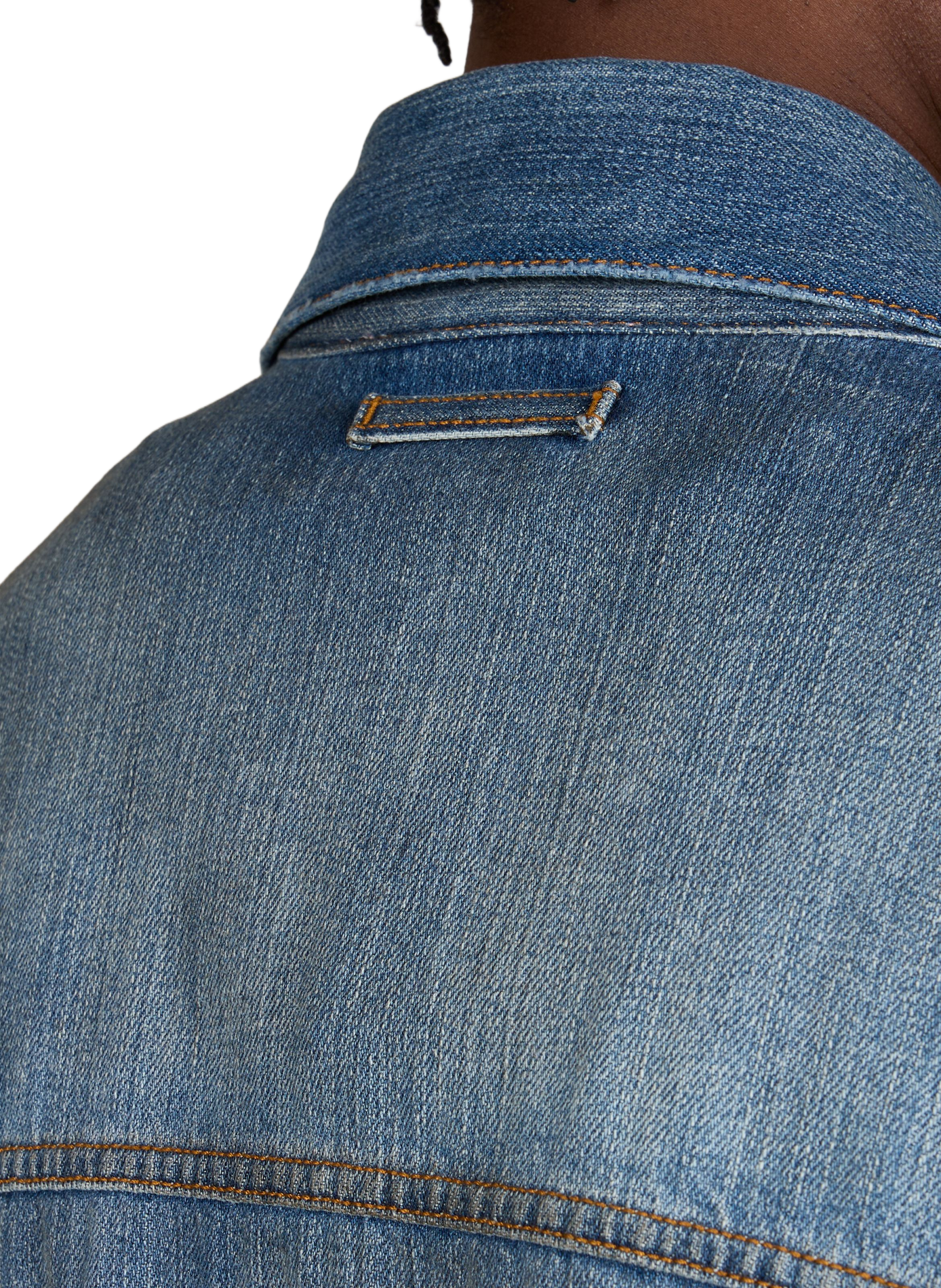 Veste droite en denim de coton organique ACNE STUDIOS Bleu