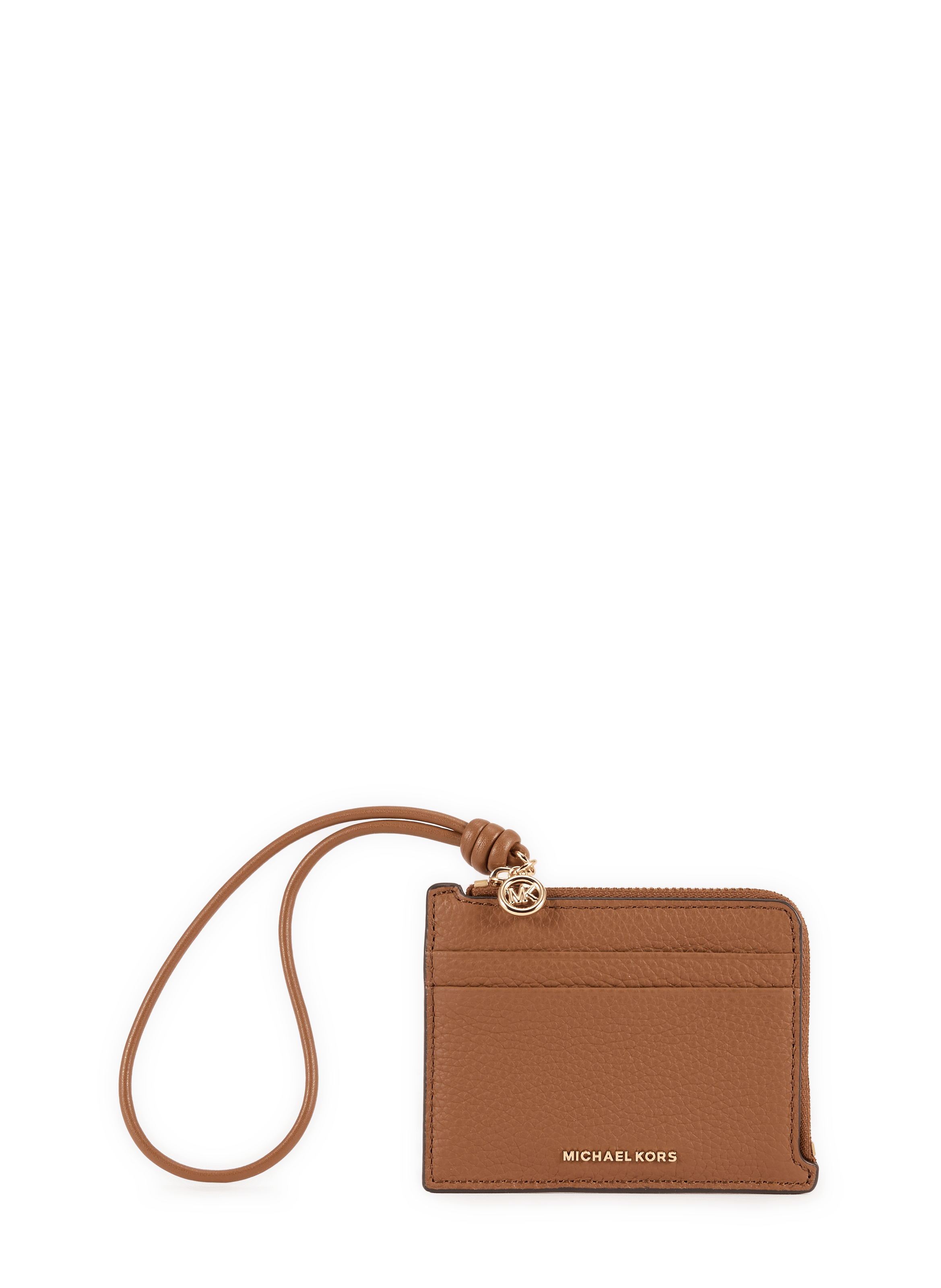Small clutch-bracelet with card case in grained leather from Jet Set. MICHAEL KORS Brown