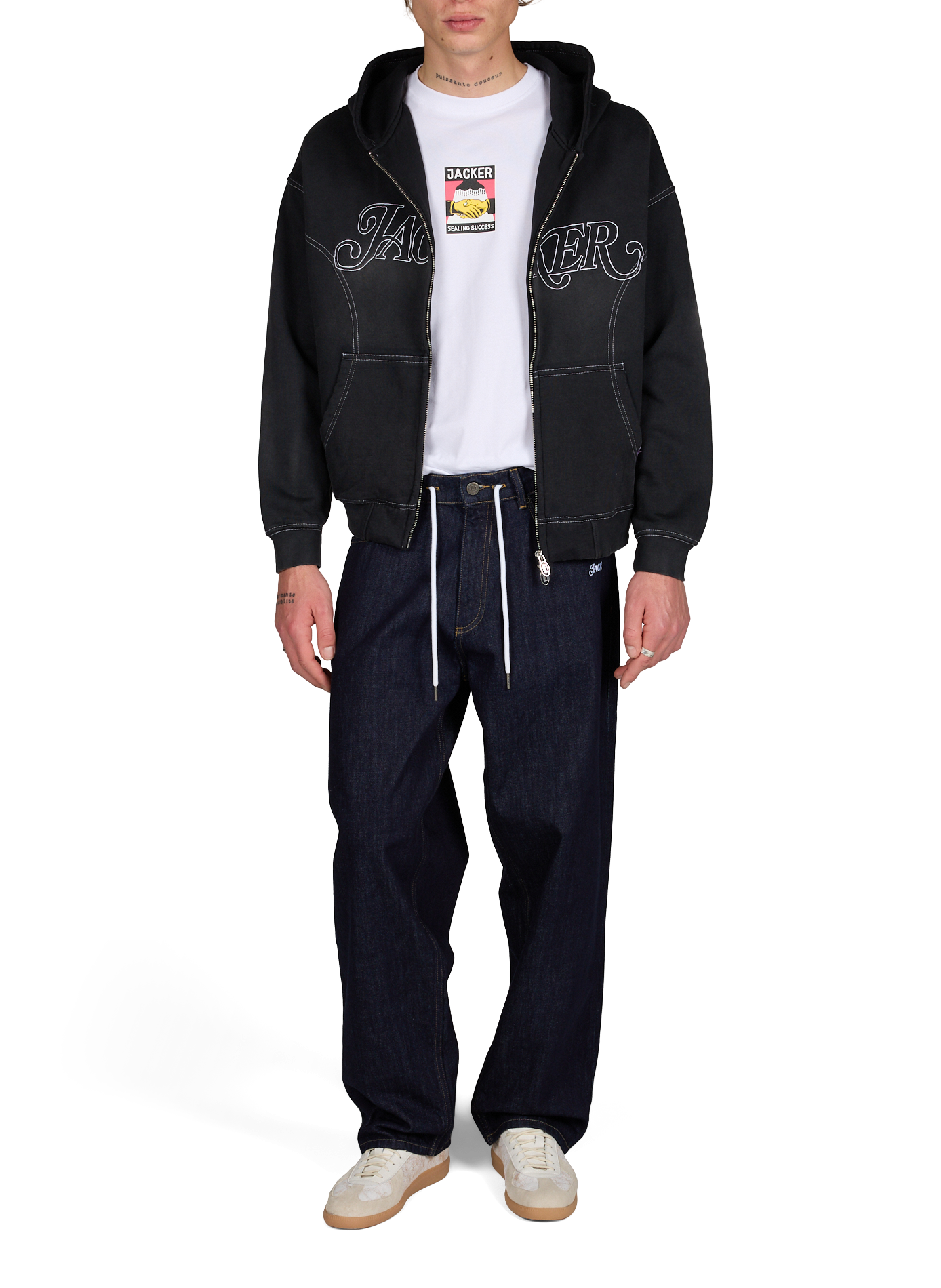 Jean baggy Raw JACKER. Bleu