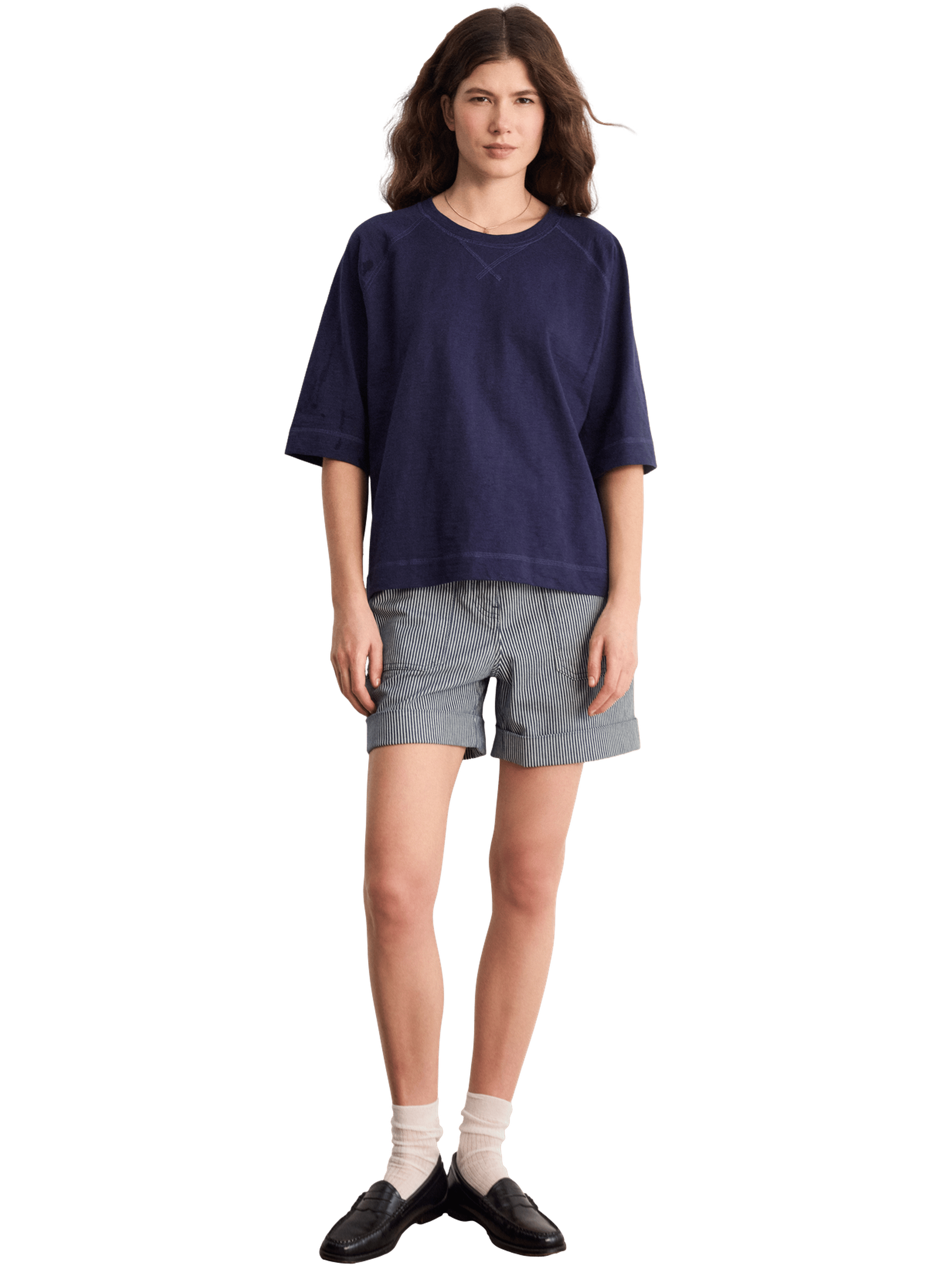 T-shirt à col rond en coton - tally PABLO Bleu