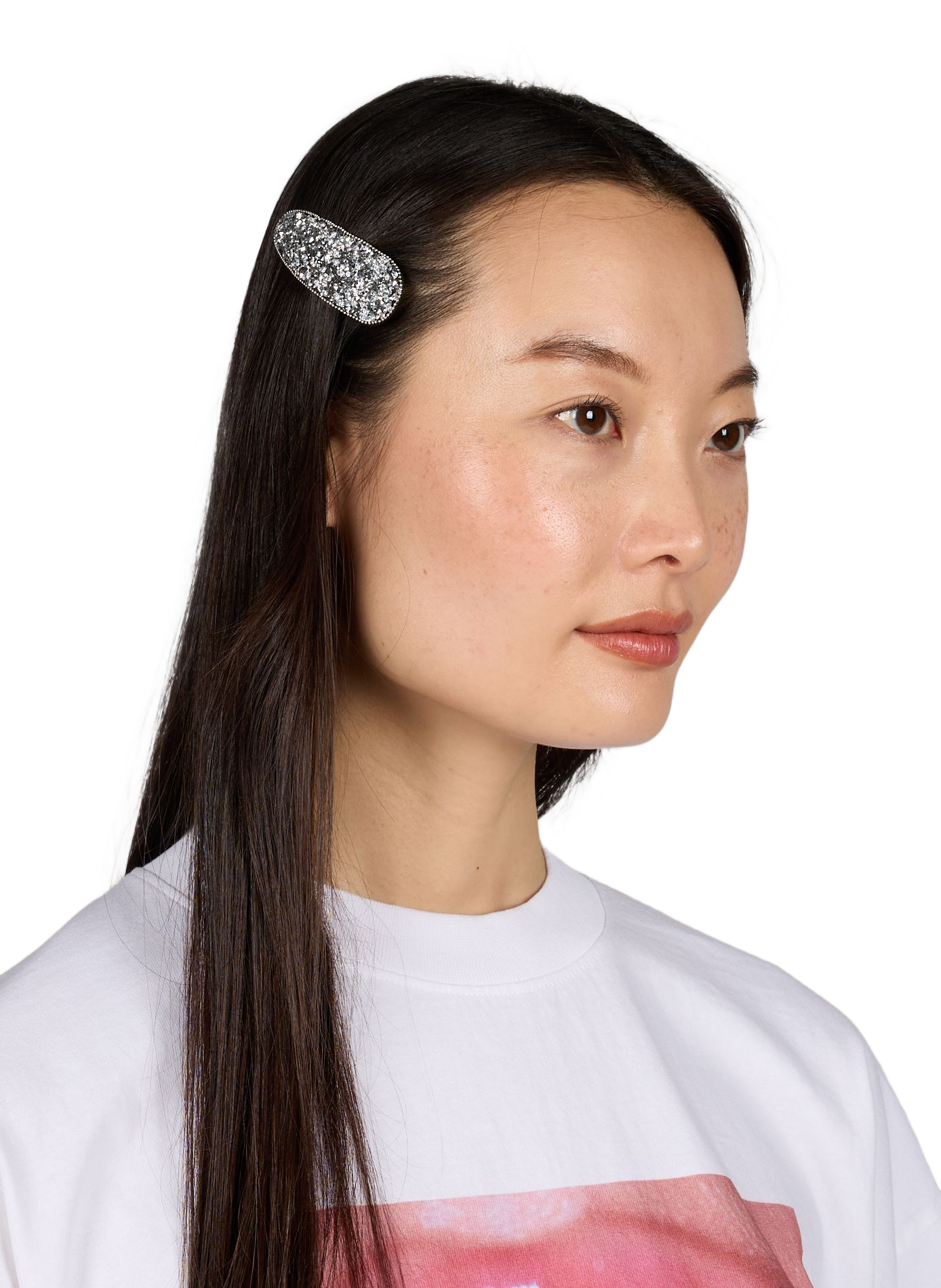 Oval rhinestone barrette SAISON 1865 Silver