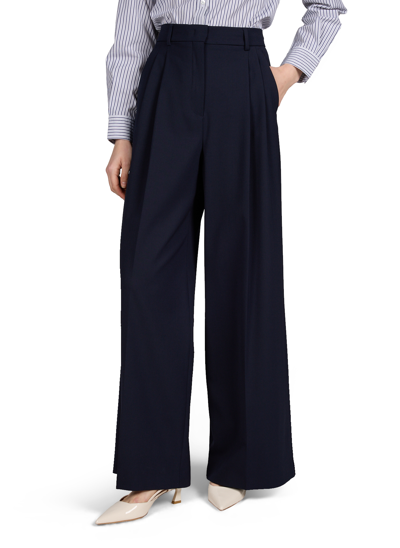 Pantalon droit uni MAX MARA WEEK END Bleu