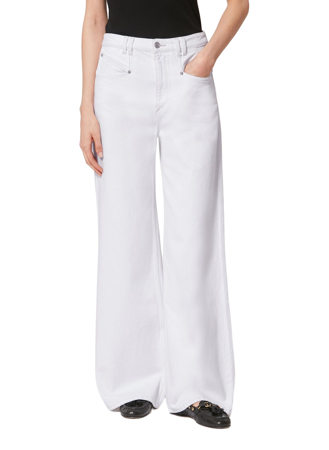 Wide-leg cotton jeans by Lemony White