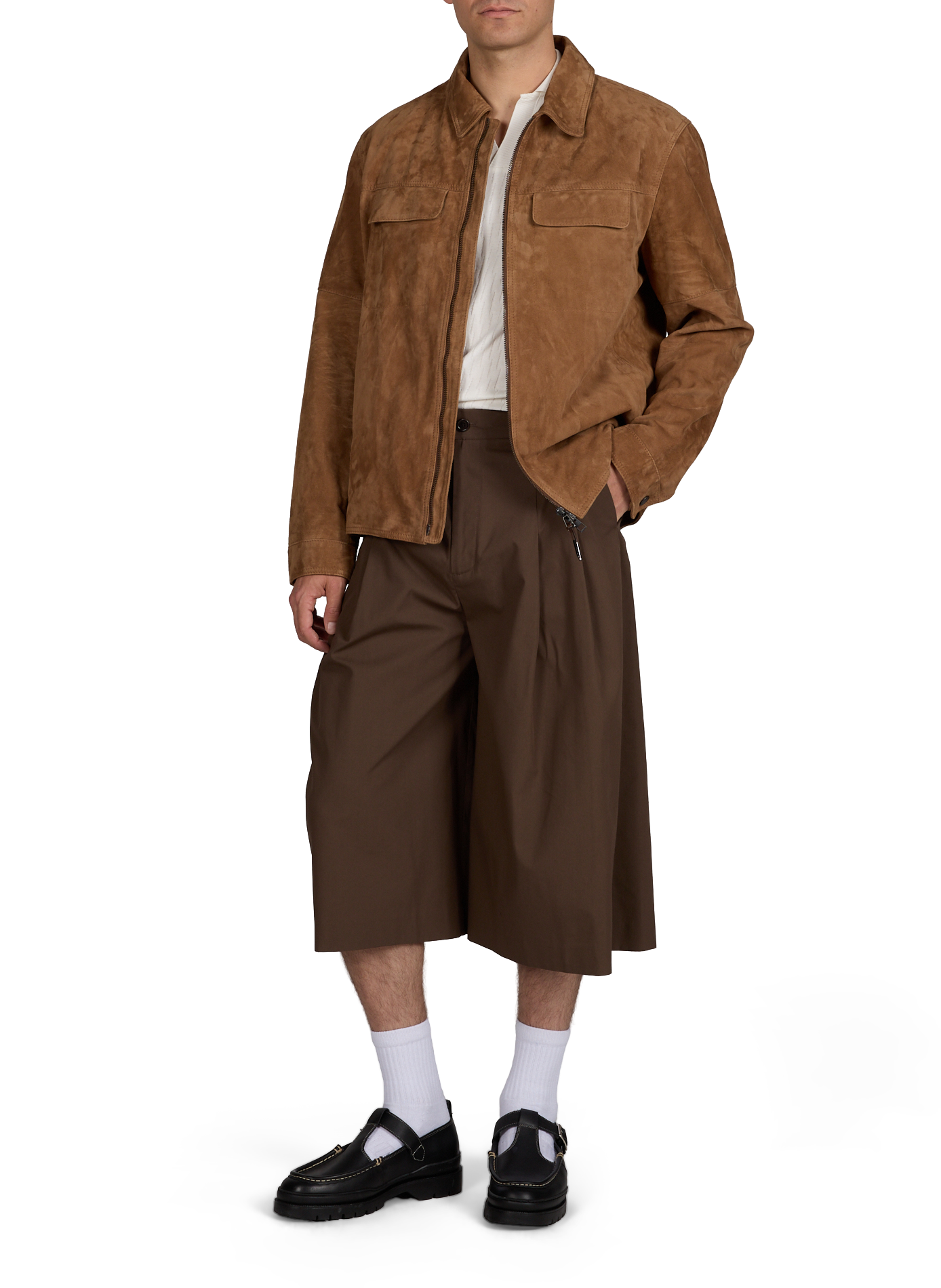 Regular fit leather jacket WINDSOR Brown