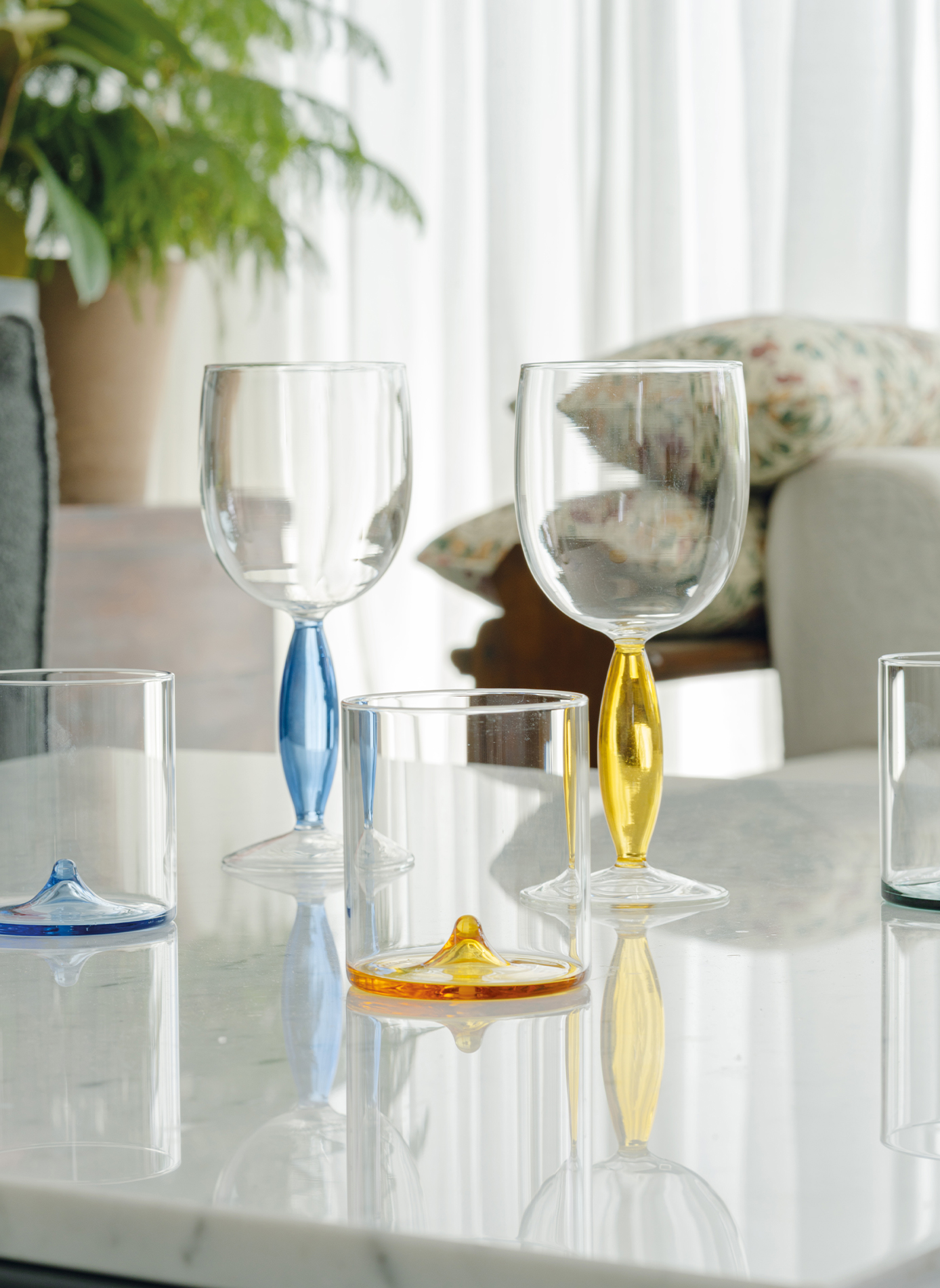 Set van 4 Discobolo glazen ZAFFERANO Blauw