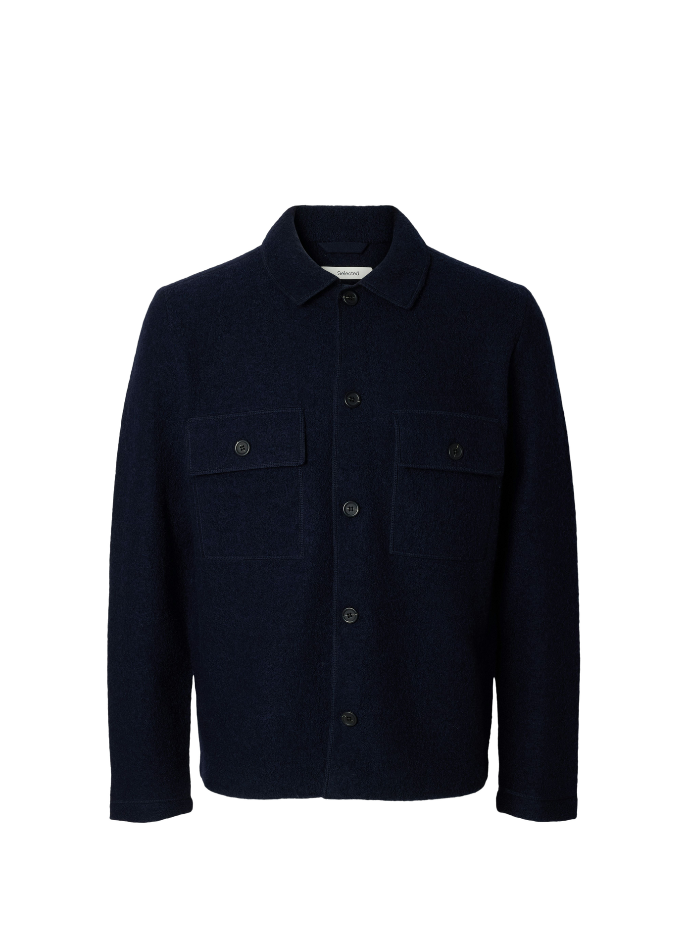 Cardigan with classic wool collar SELECTED Blue