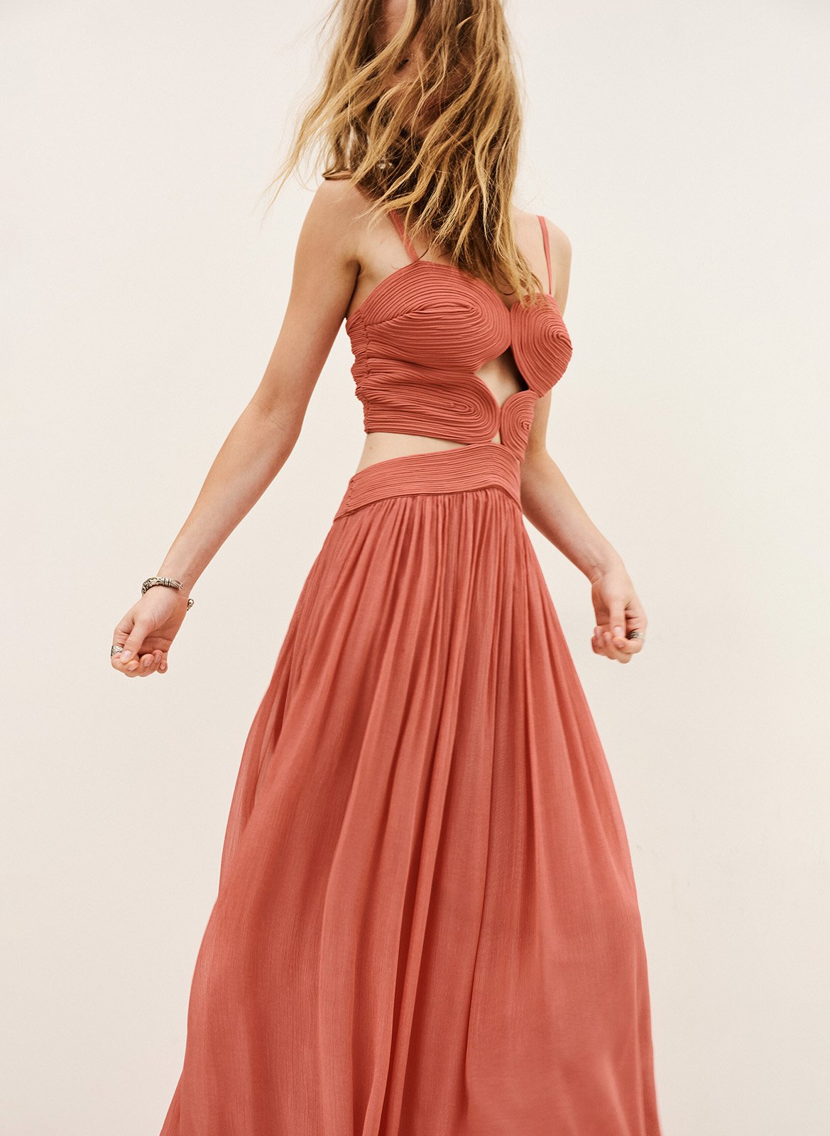 Robe longue wira BA&SH Rose