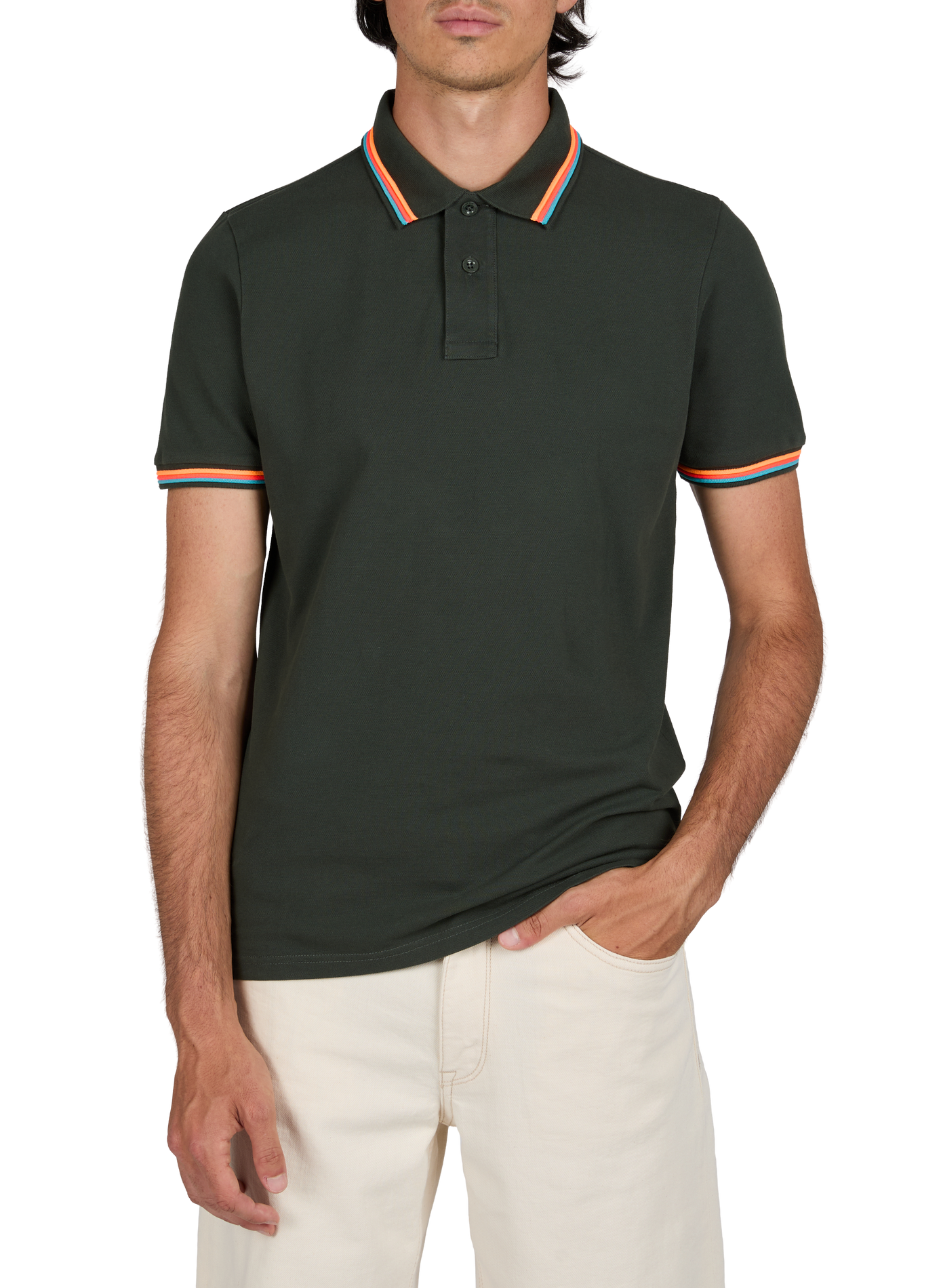 Cotton-blend polo shirt SUNDEK Green