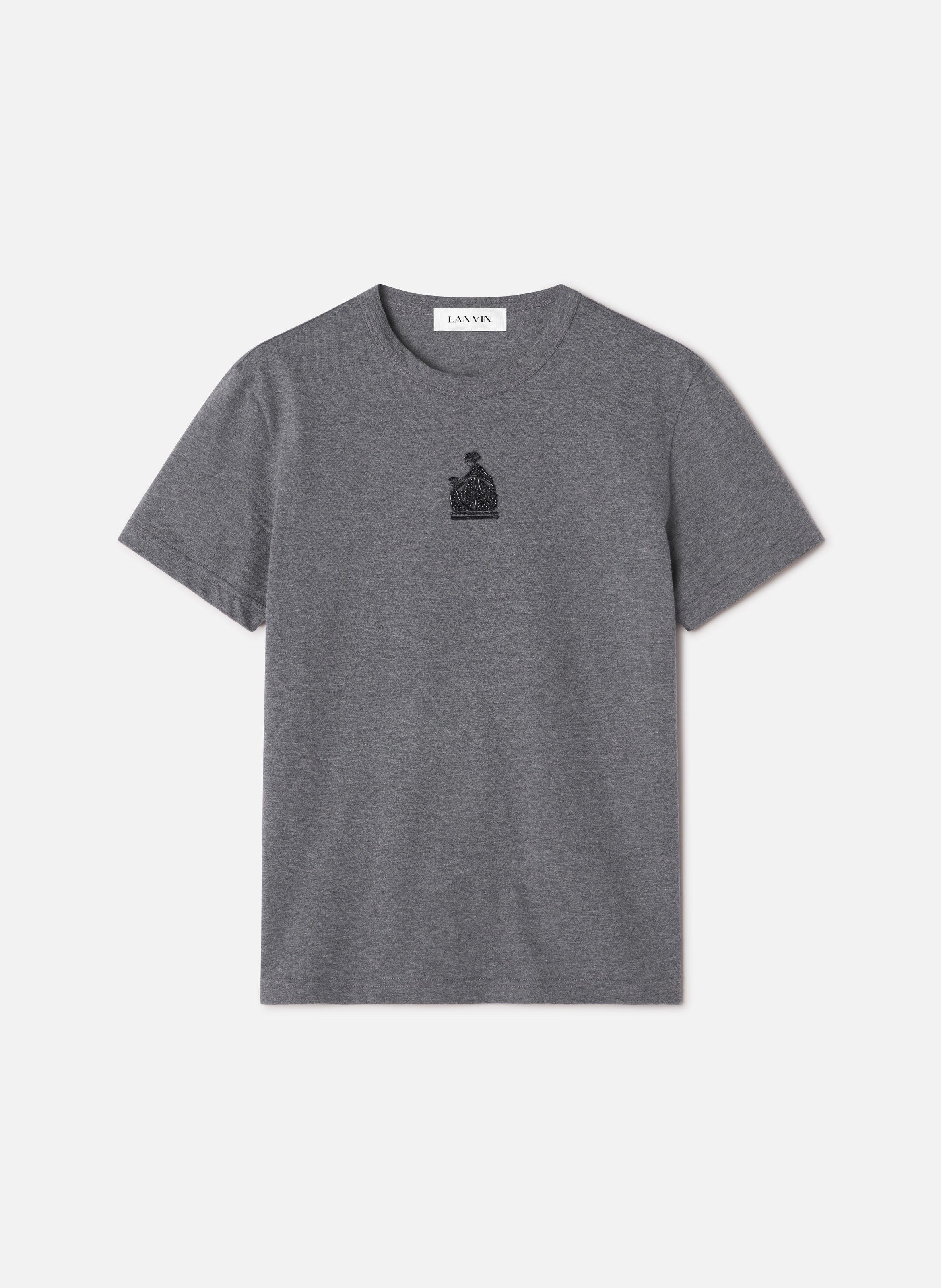 T-shirt brodé la mère et l'enfant en jersey LANVIN Gris