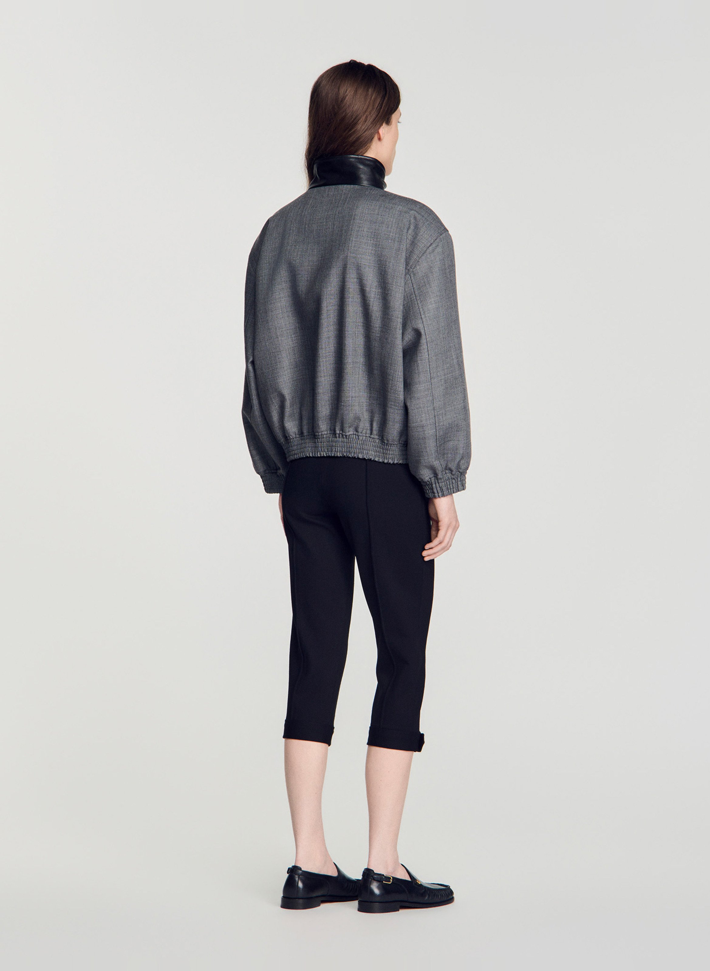 Blouson oversize en laine SANDRO Gris