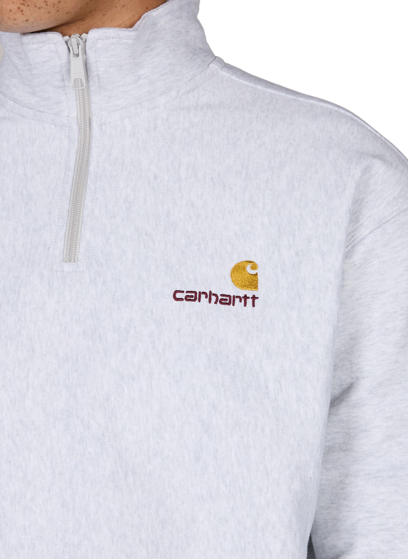Cotton-blend zip-neck sweatshirt CARHARTT WIP Grey