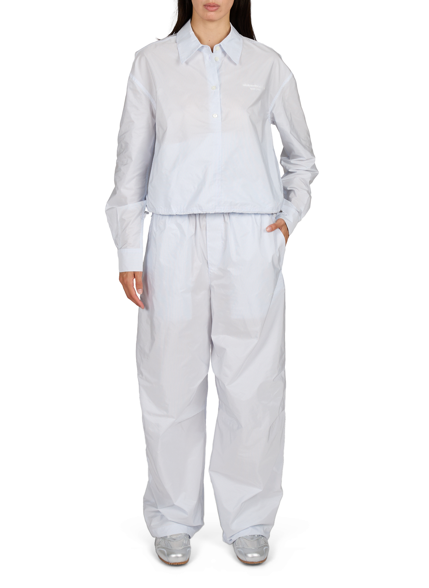 Chemise rayée à taille ajustable ALEXANDER WANG Blanc